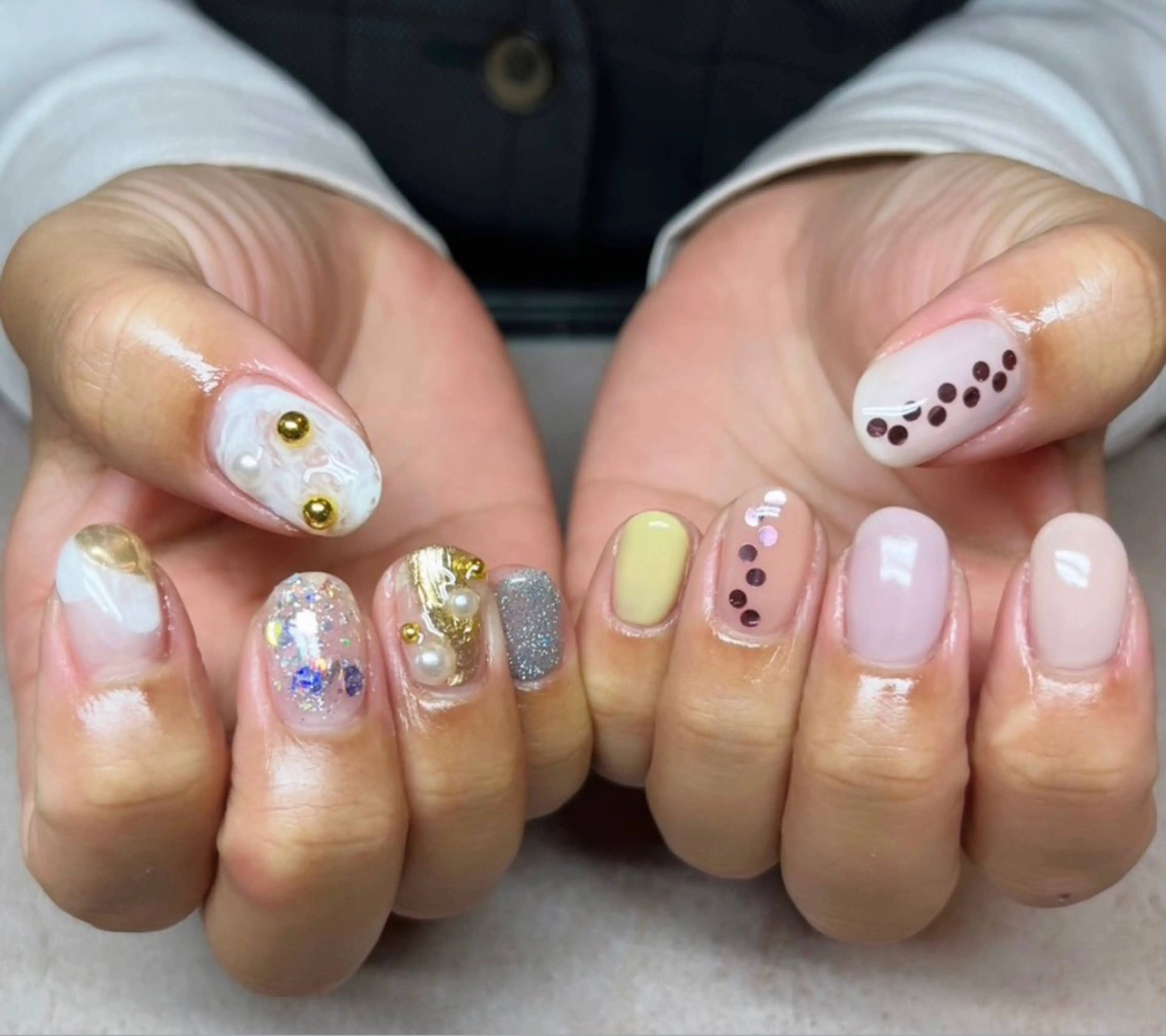 ネイル アートネイル フラッシュネイル 春ネイル ハンドネイル HazeGrass NAILのネイルデザイン