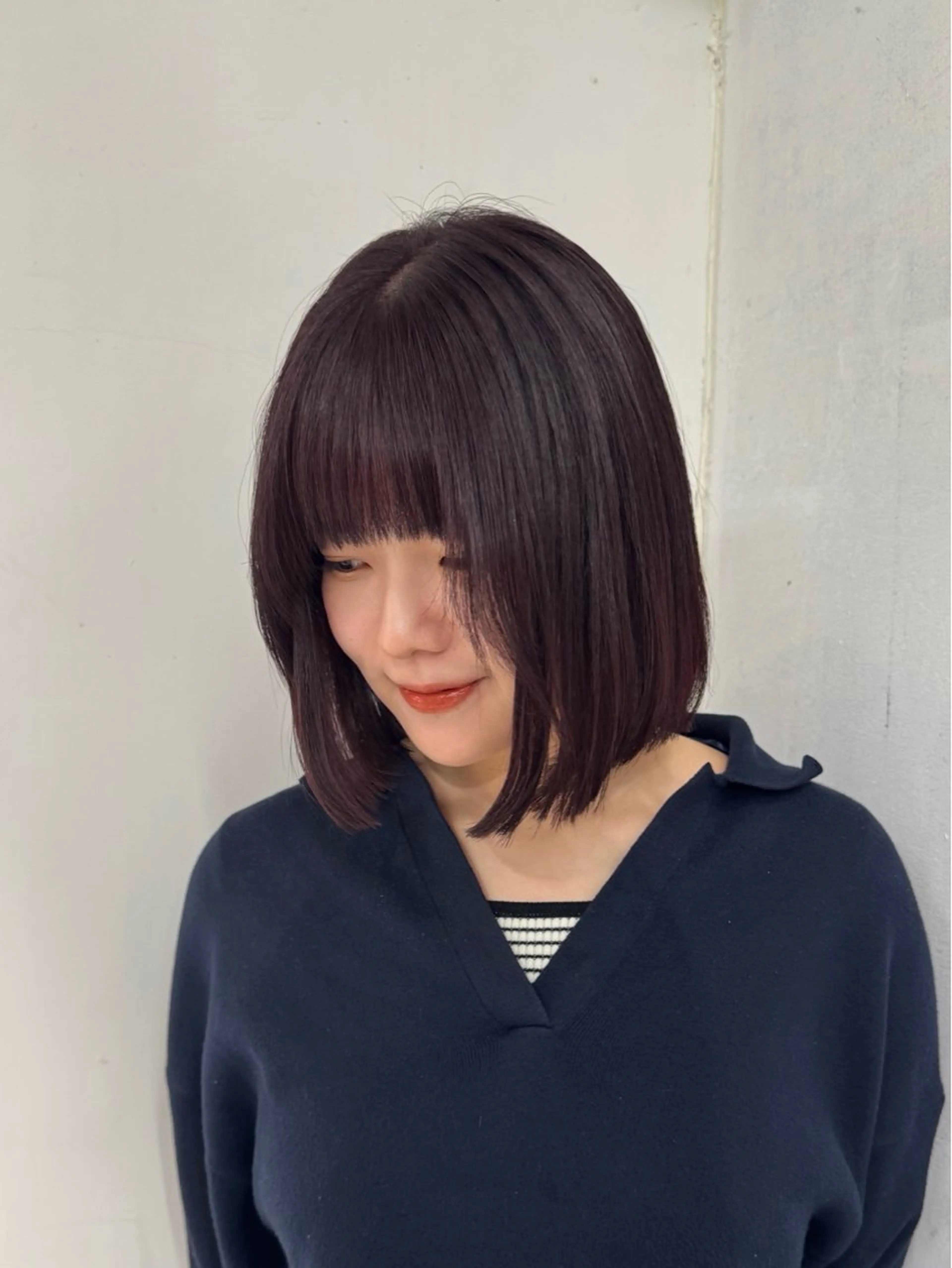 ミディアム 切りっぱなしボブ ボブ カット 🪐hikari /艶カラー/髪質改善のヘアスタイル