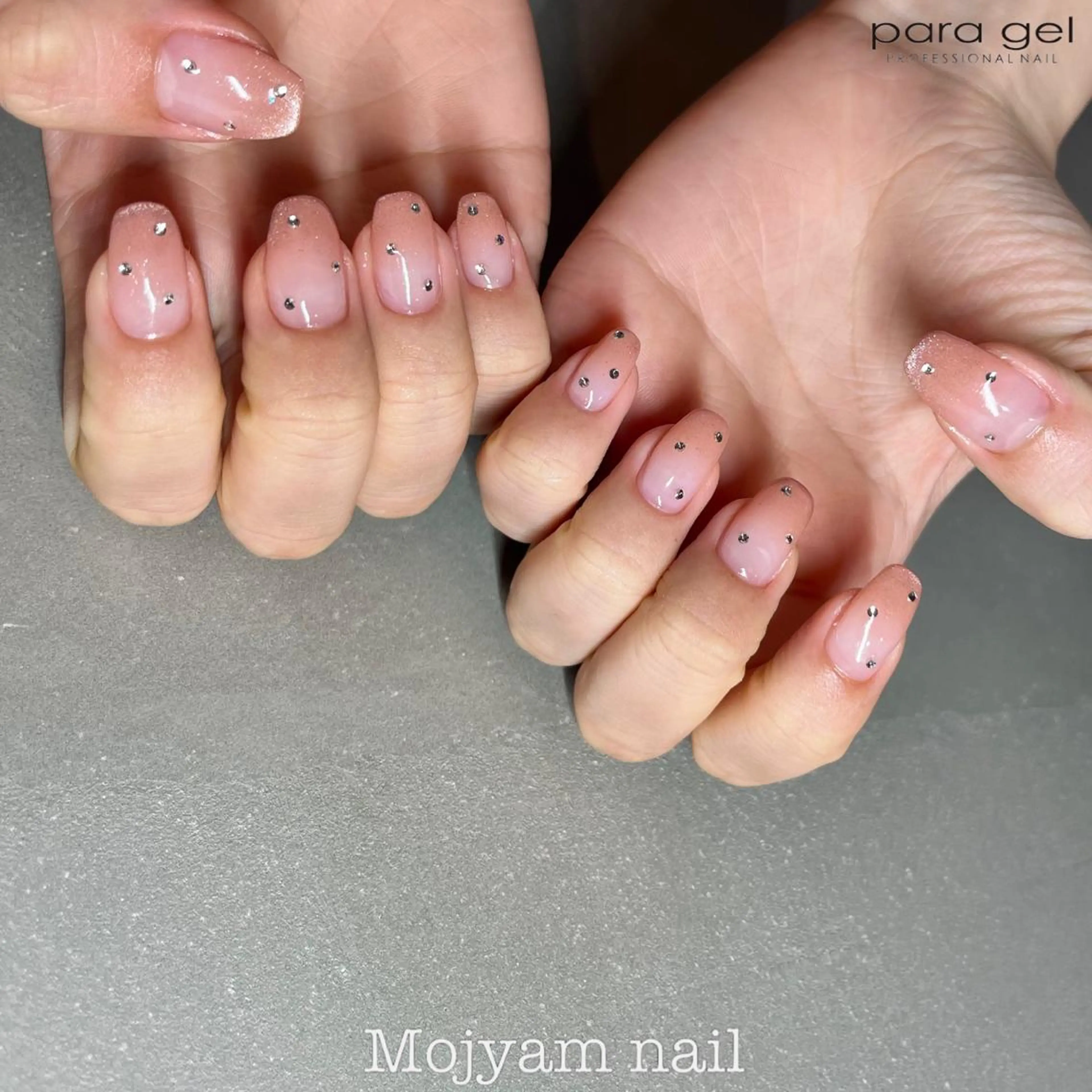 ネイル ドット グラデーション マグネットネイル ピンク 春ネイル ハンドネイル Mojyam nail所属・松本 実咲のネイルデザイン