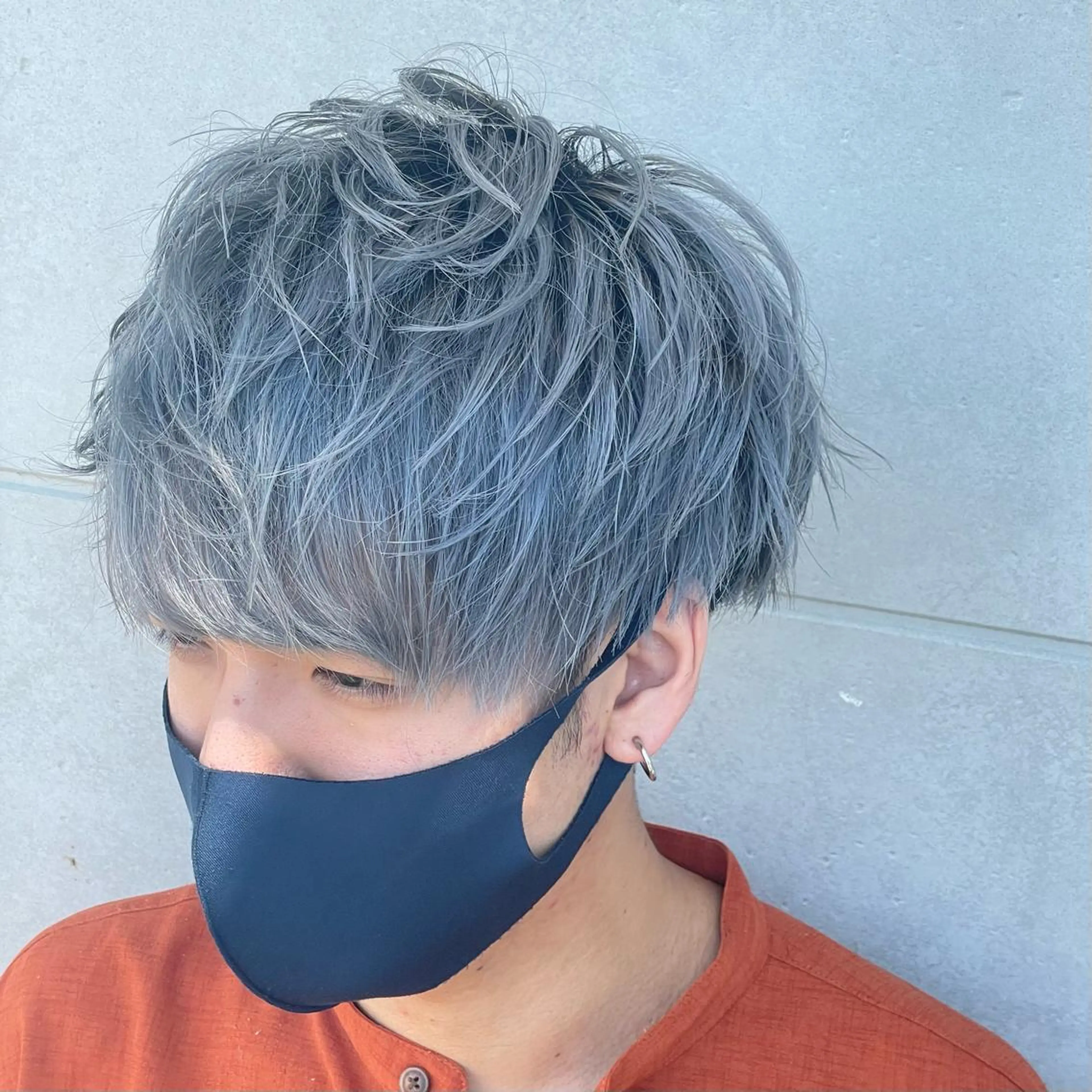 ショート カラー パーマ ヘアアレンジ メンズ キッズ マッシュ アッシュ シルバー シルバーアッシュ L.E.M泉中央店長 小野寺優斗のヘアスタイル