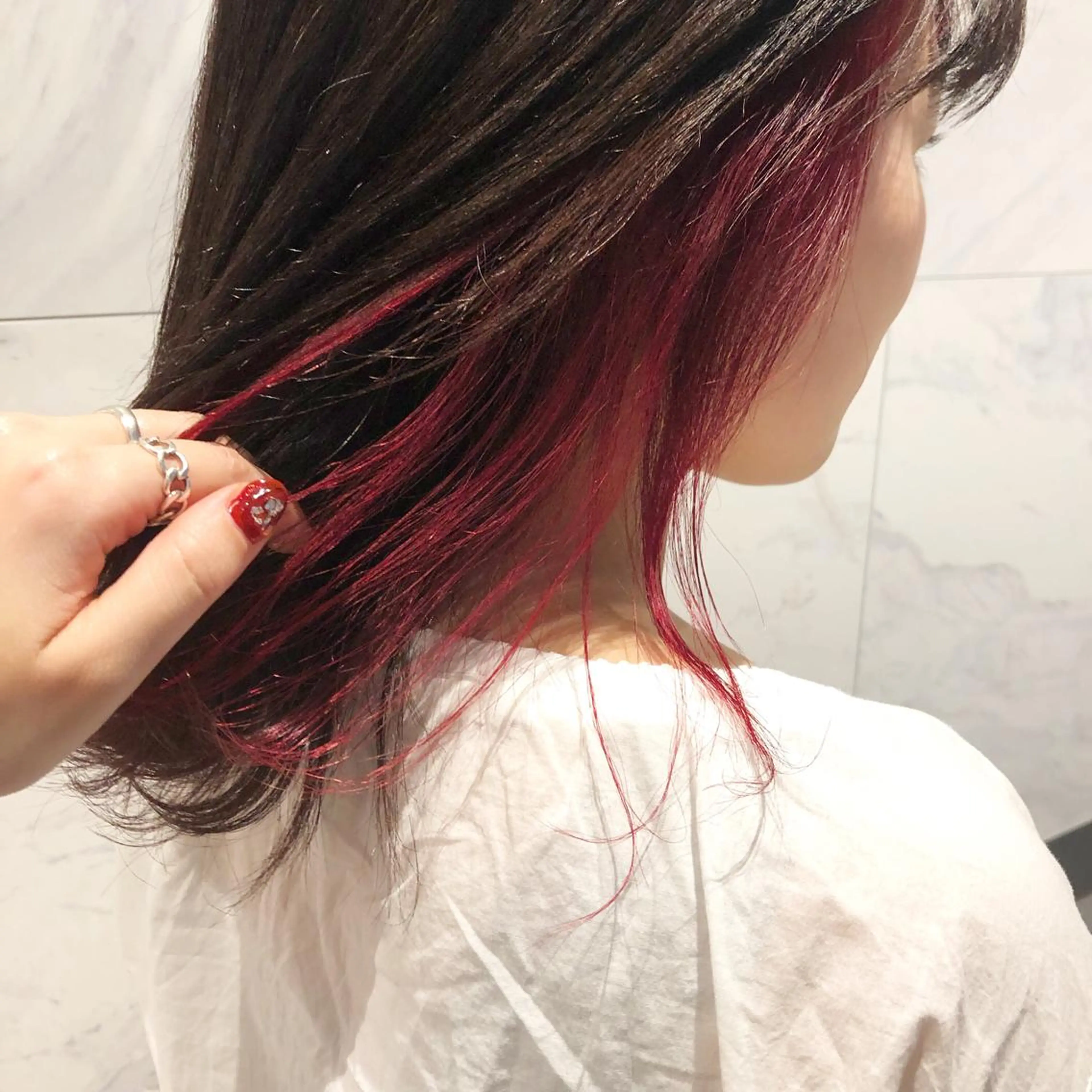 ミディアム カラー ヘアアレンジ 吉野 優子のマツエク・マツパデザイン