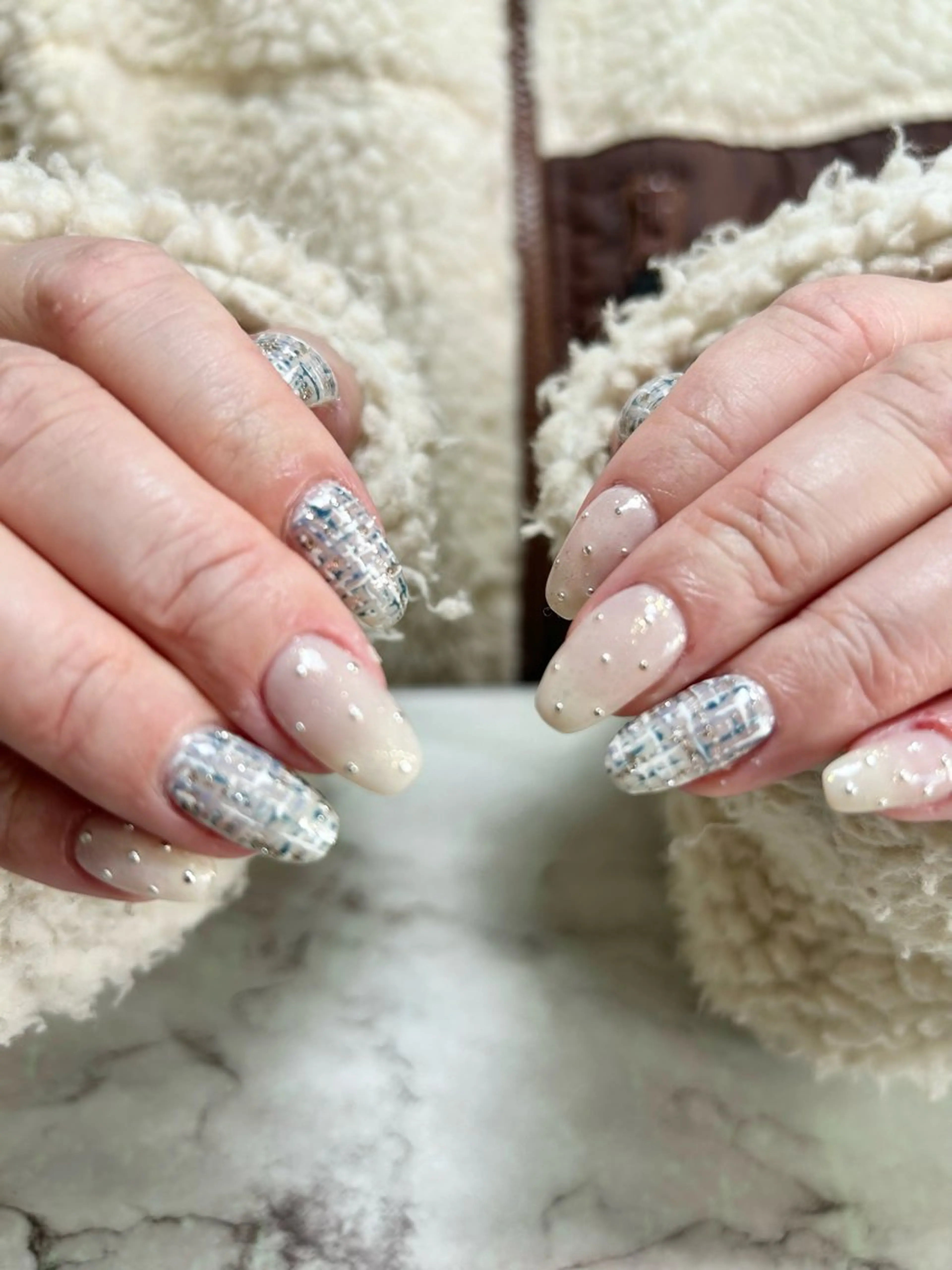 ネイル ツイードネイル ハンドネイル フットネイル TESORO nailのネイルデザイン