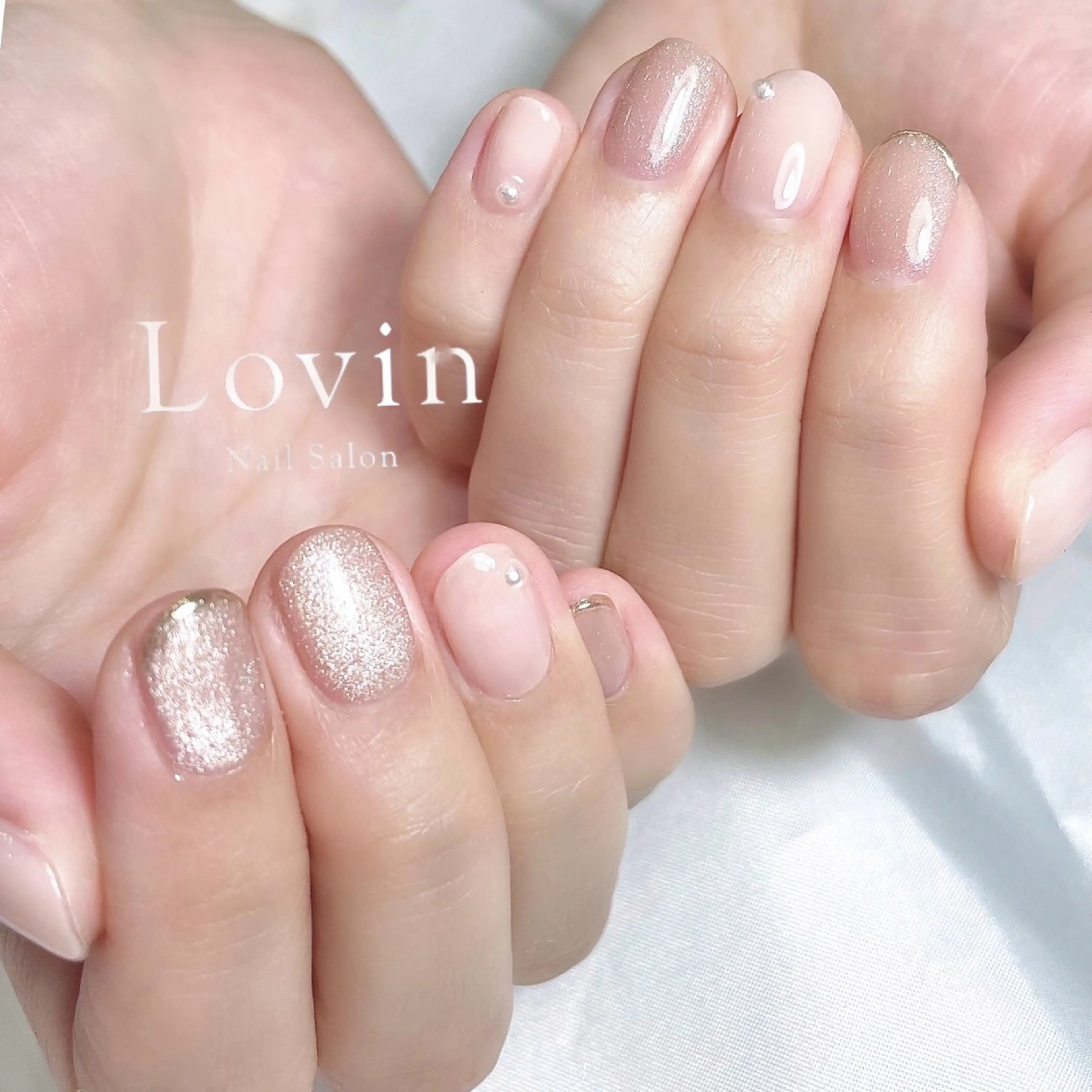 ネイル ジェルネイル マグネットネイル オフィスネイル パラジェル パラジェルプレミアムサロン nail care &spa Lovin［ラヴィン］所属・Azegami Minaのネイルデザイン