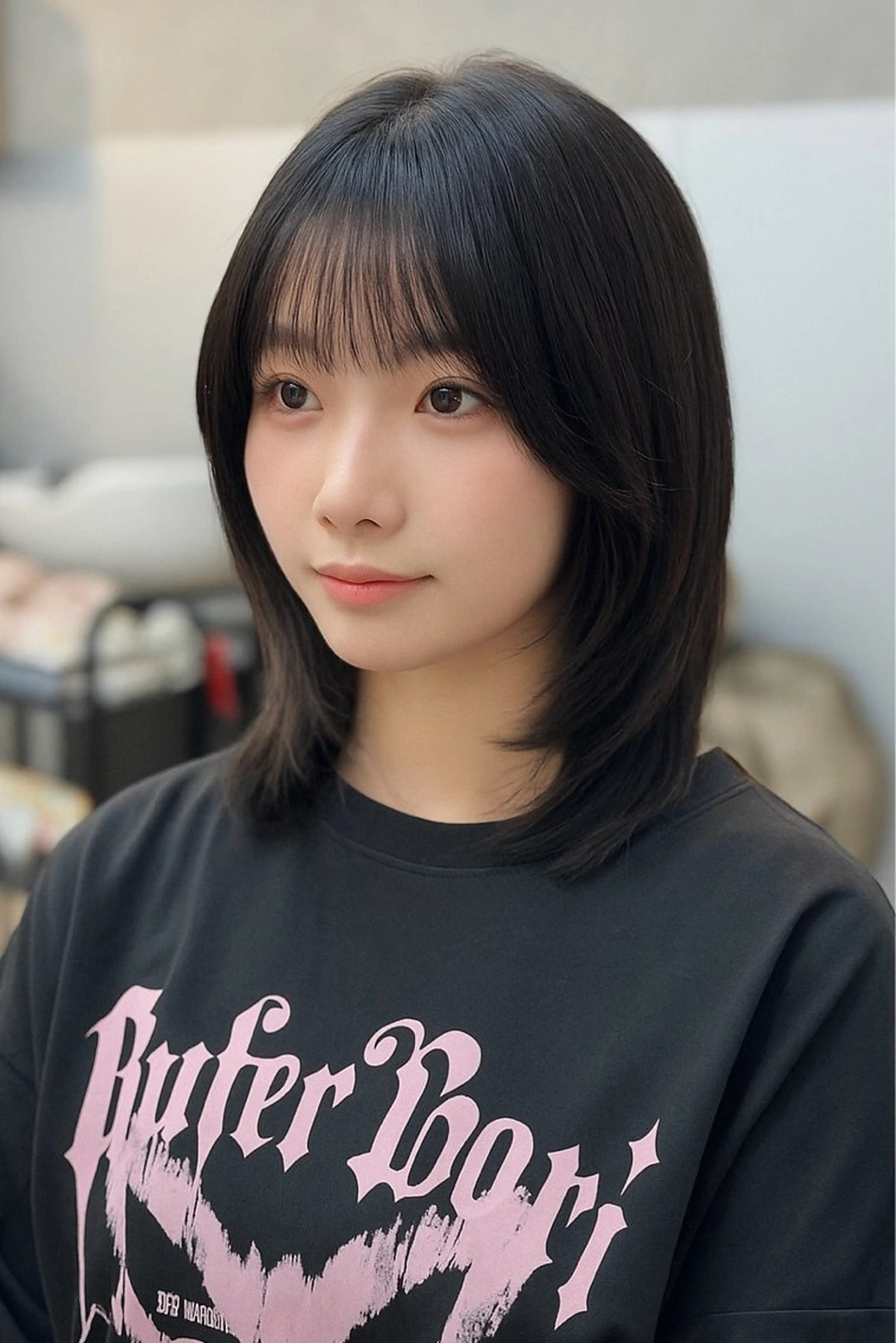 ミディアム カット ヘアカラー ✨韓国ヘア✨ レイヤー✂️鎌倉楓麻のヘアスタイル