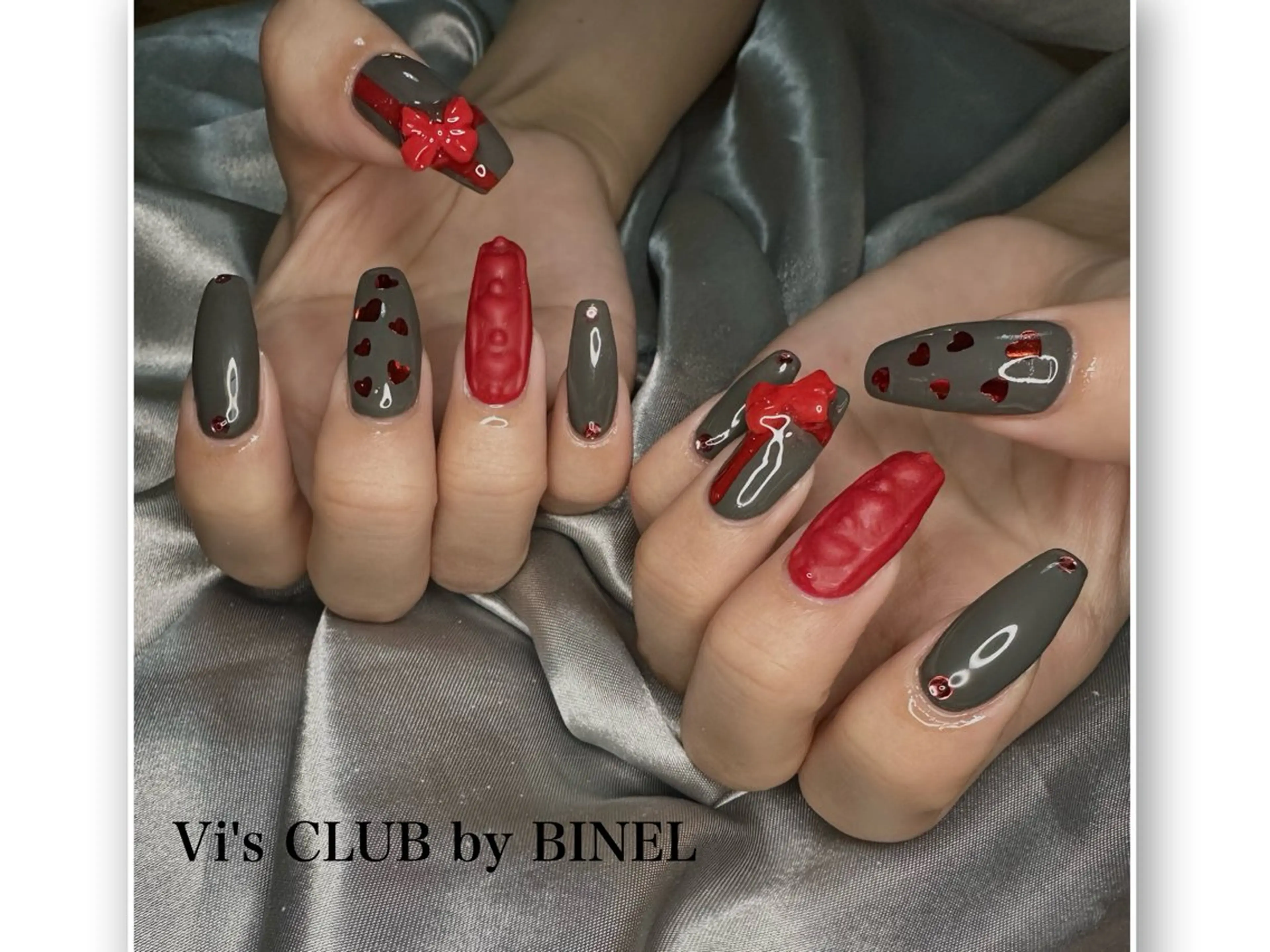 ネイル 冬ネイル クリスマス ハンドネイル BINEL REINAのネイルデザイン