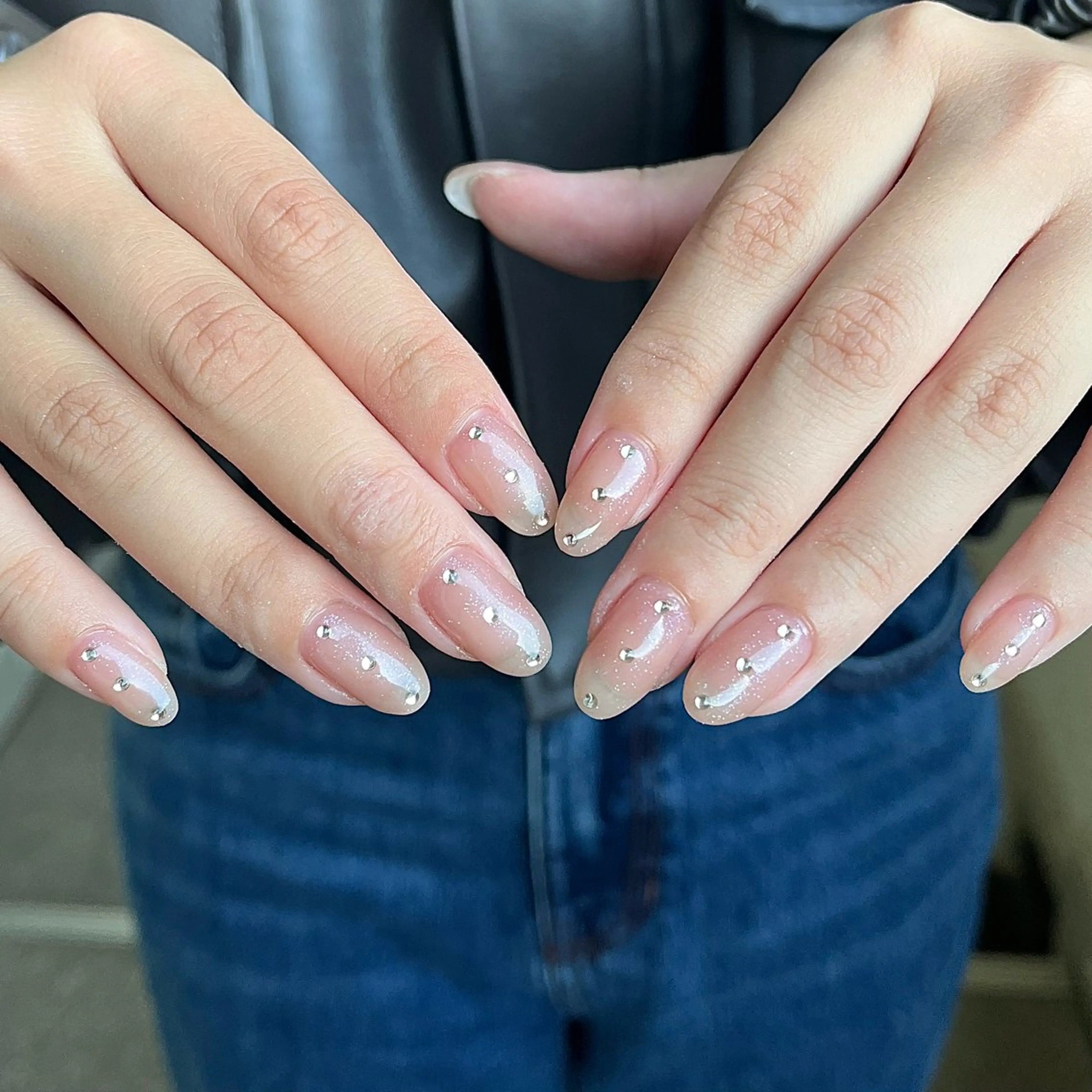 ネイル ワンカラーネイル ストーンネイル ハンドネイル Nail room 【Mente】のネイルデザイン