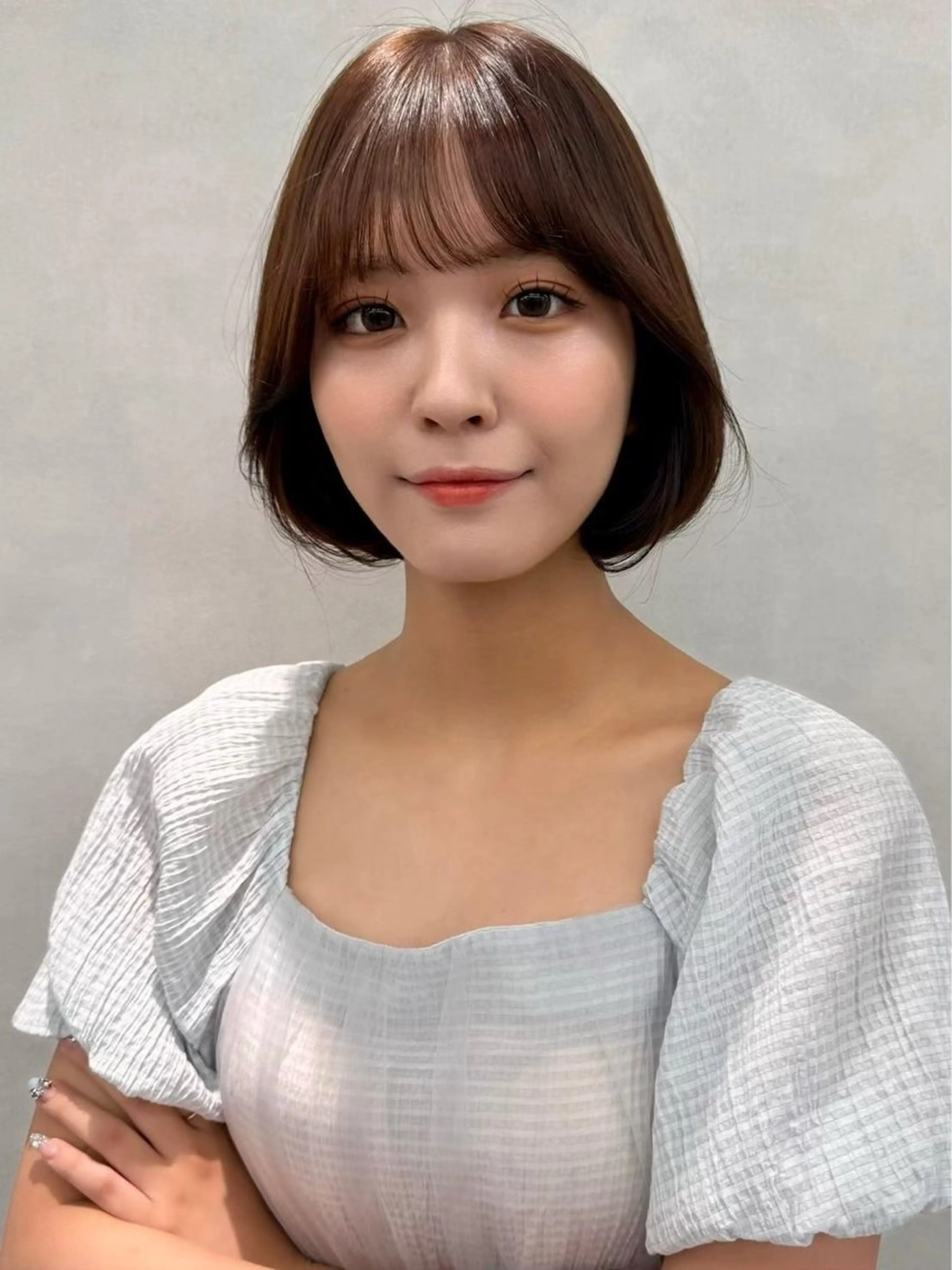 ショート カラー ヘアアレンジ 顔周りカット 韓国風ヘア レイヤーカット 小顔カット カット ヘアカラー ✨韓国レイヤー/ 透明感カラー✨冨永剛のヘアスタイル