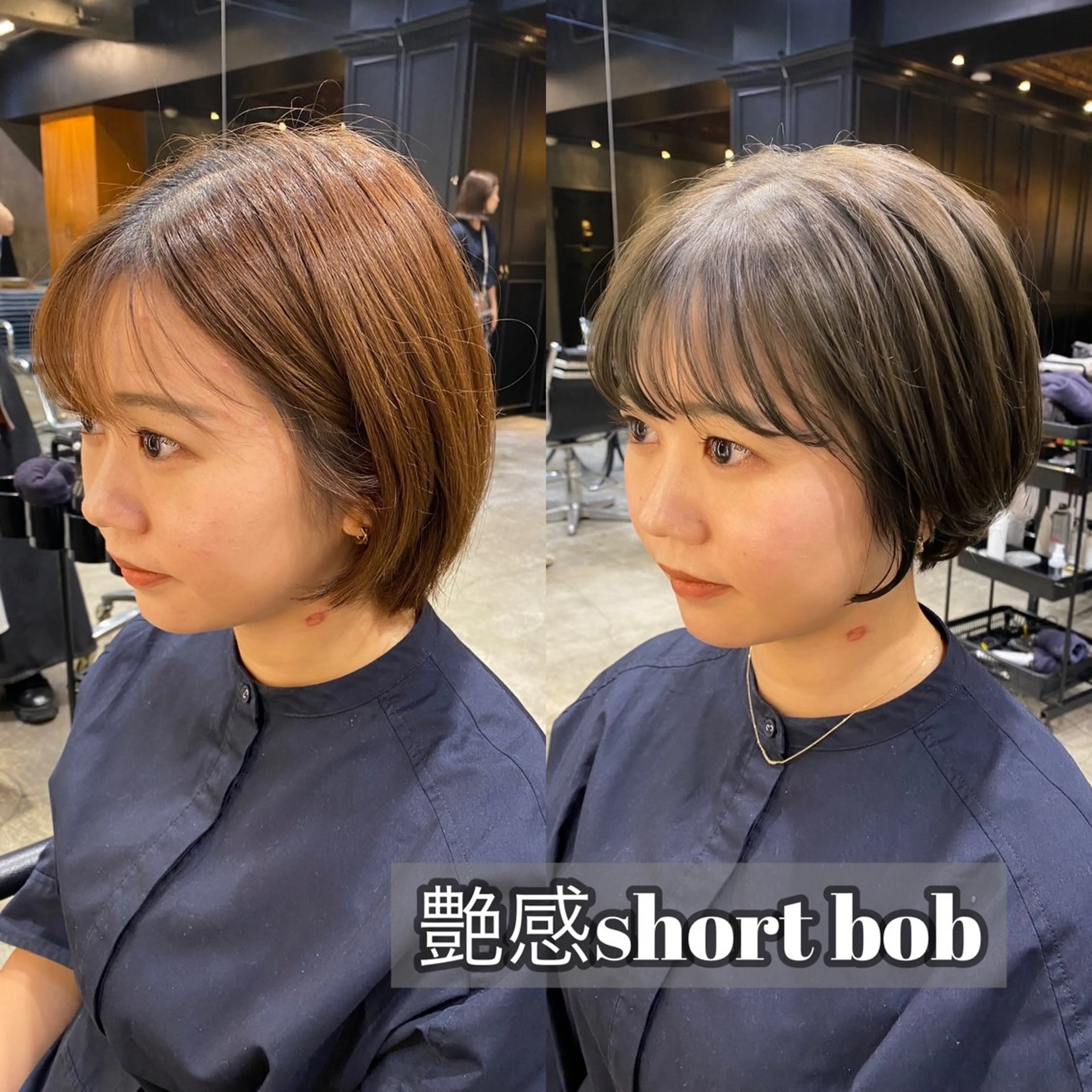 ショート カラー ショートボブ グレージュ カーキグレージュ ボブ ショートヘア ブリーチなしダブル カラー🧸🐺陽介のヘアスタイル