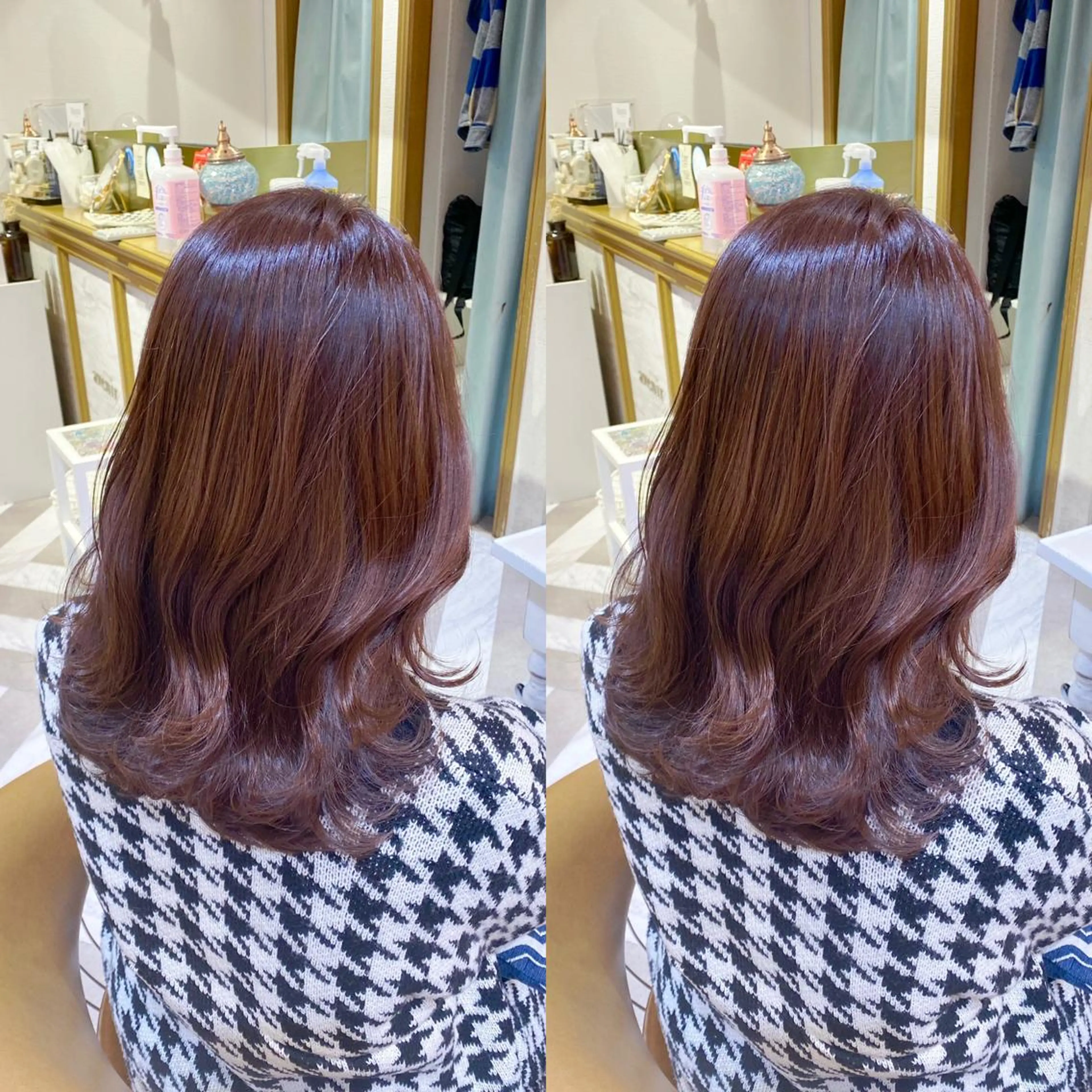 ミディアム カット ヘアカラー トリートメント 韓国ヘア/レイヤー/ 髪質改善🫧西田のヘアスタイル