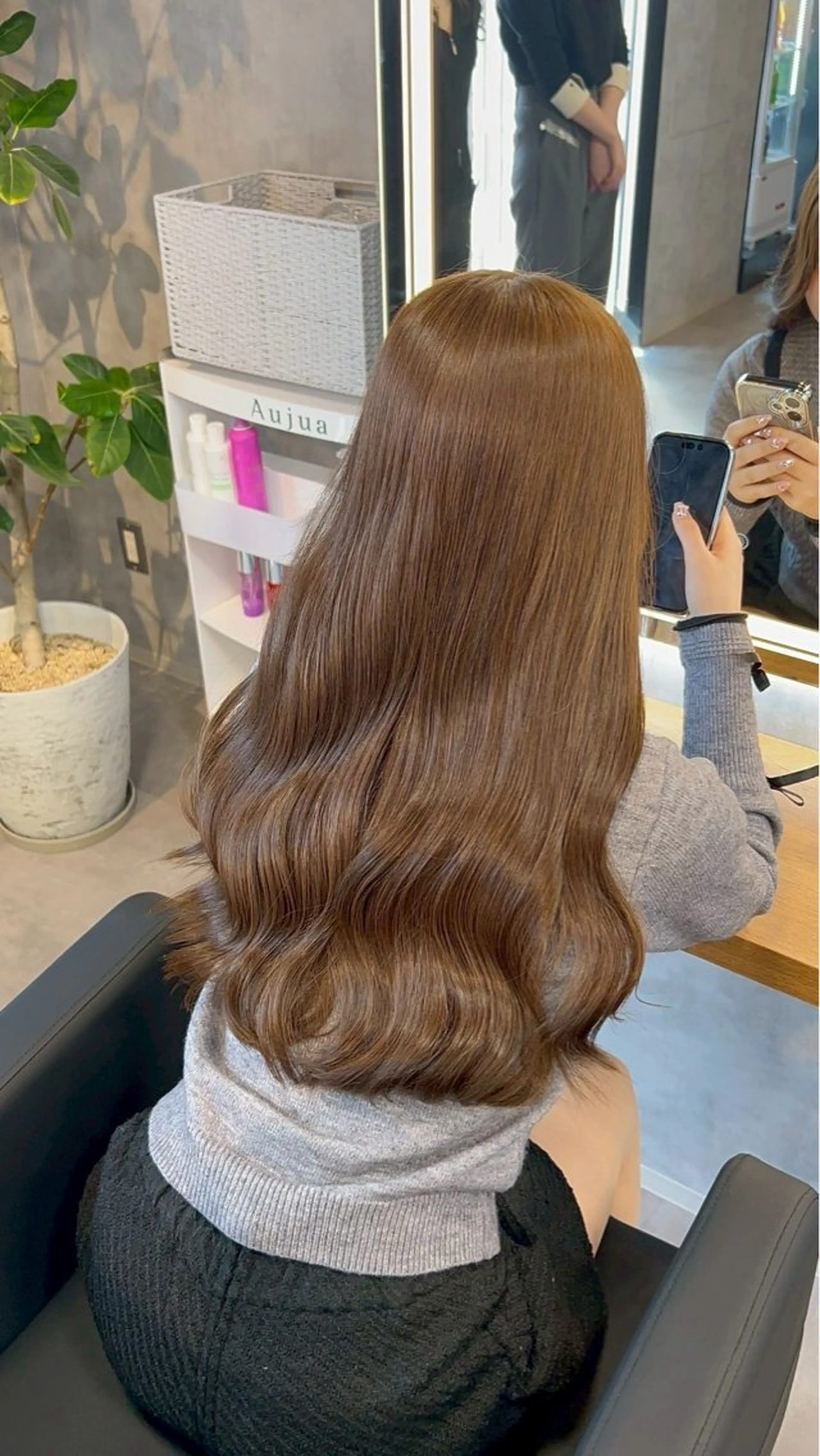 ロング カラー ブリーチ ブリーチなしカラー 髪質改善 ヘアカラー トリートメント ナチュラル艶カラー/ YUNAのヘアスタイル