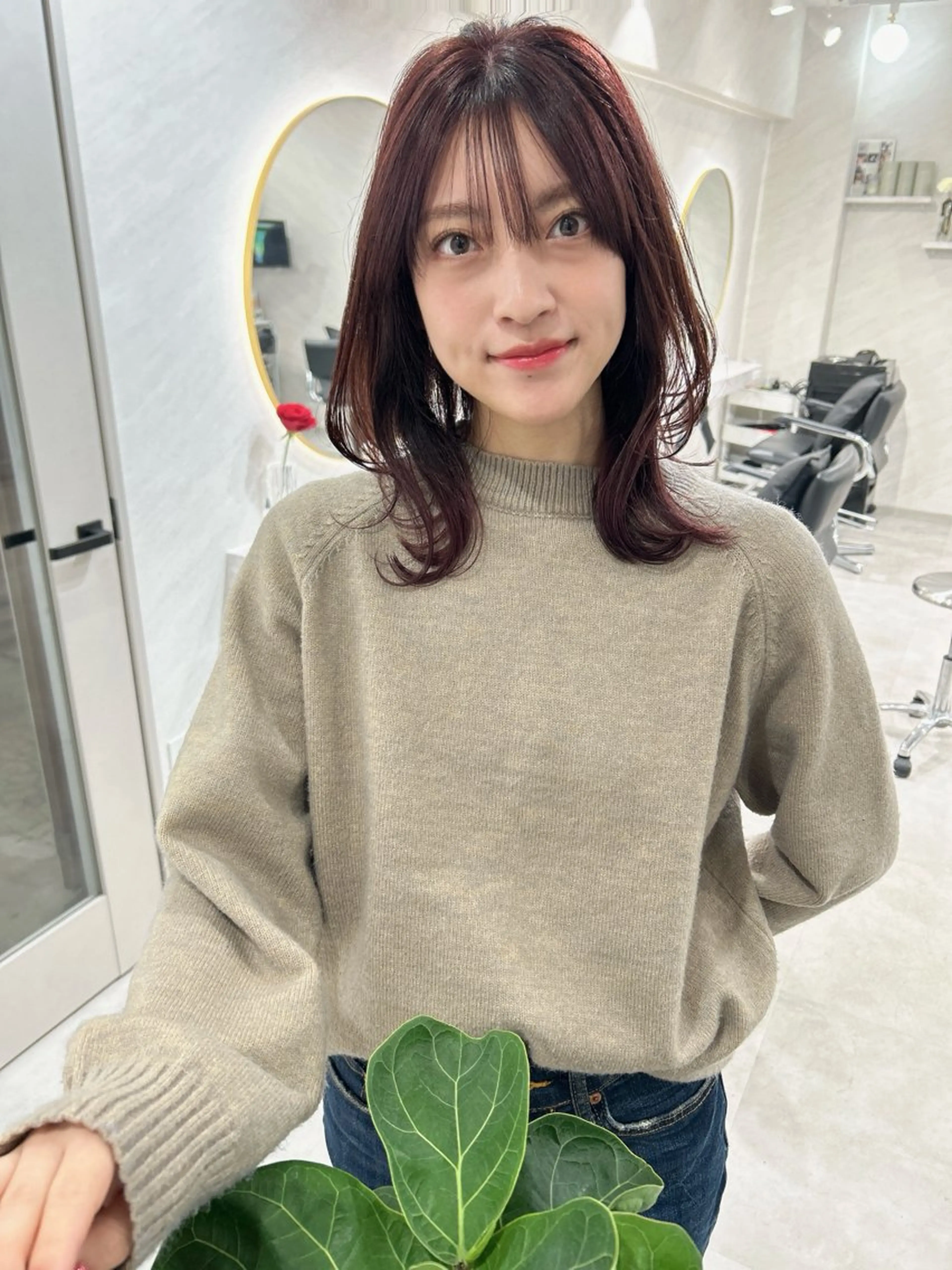 セミロング カラー ヘアカラー 髪質改善will hairdesignのヘアスタイル