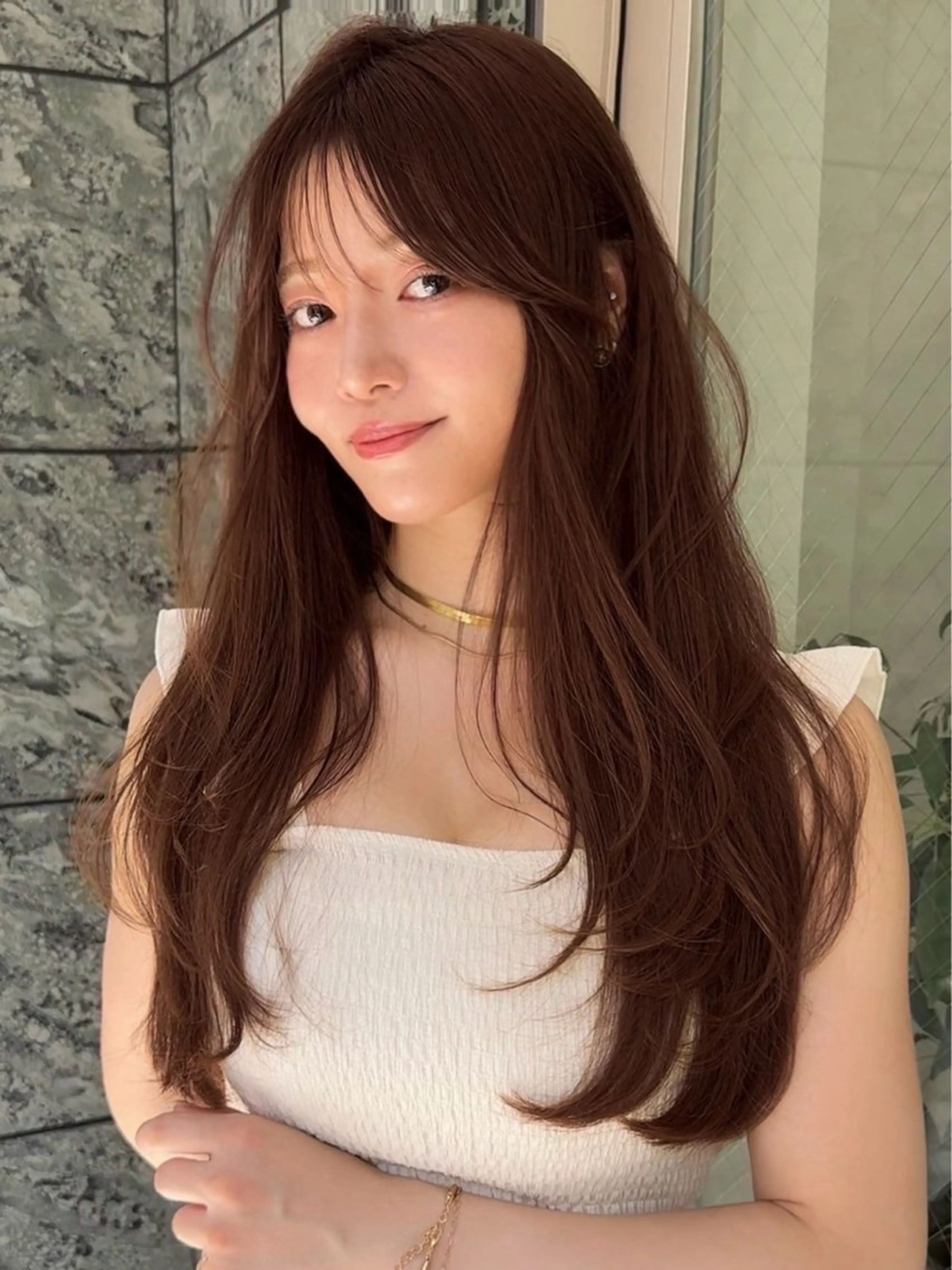 ロング カラー ヘアカラー 🤎暖色カラー/ブラ ウン/韓国ヘアのヘアスタイル