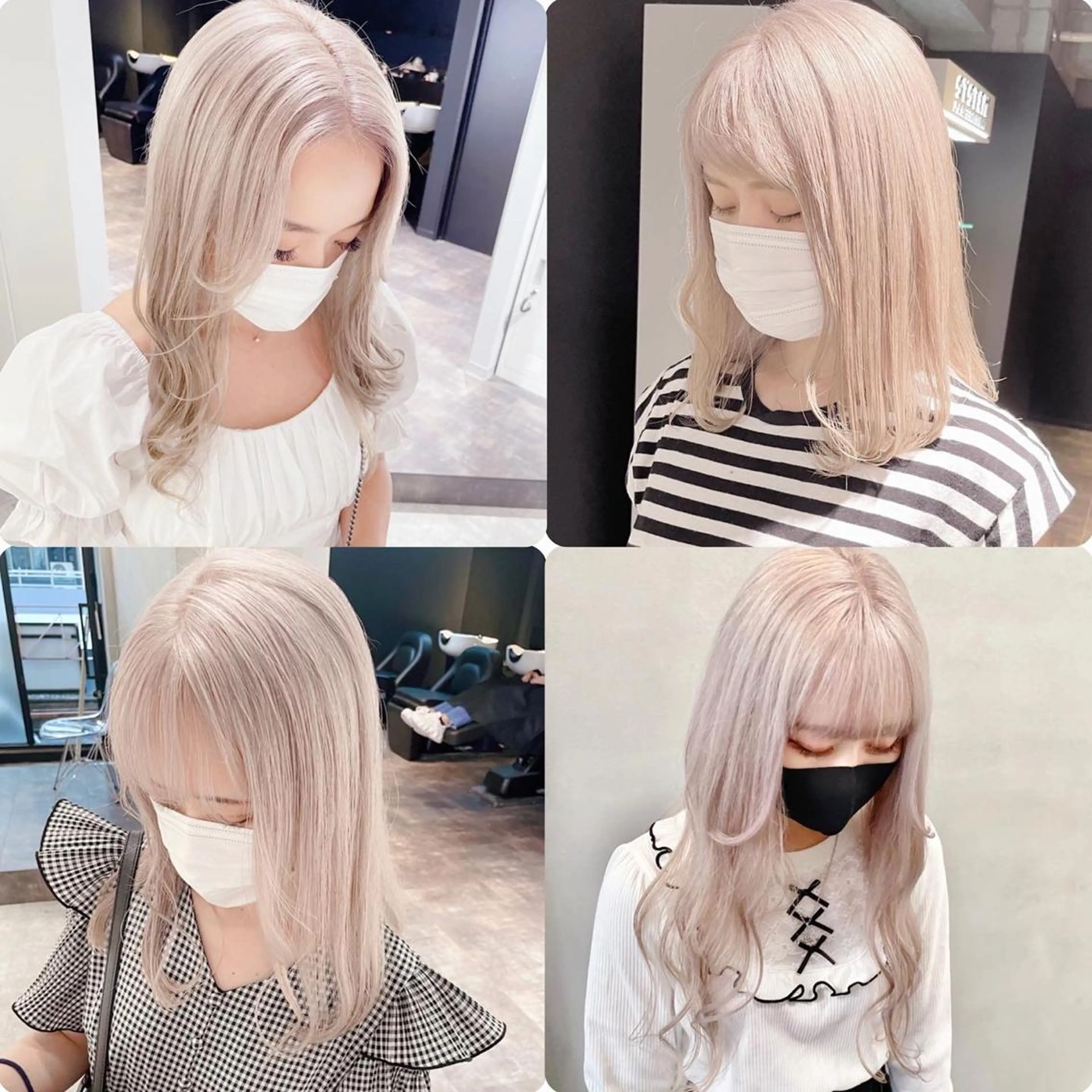 セミロング カラー ベージュカラー ホワイトベージュ ヘアカラー トリートメント MiL所属・✨ハイトーン✨ 濱田知孝のヘアスタイル