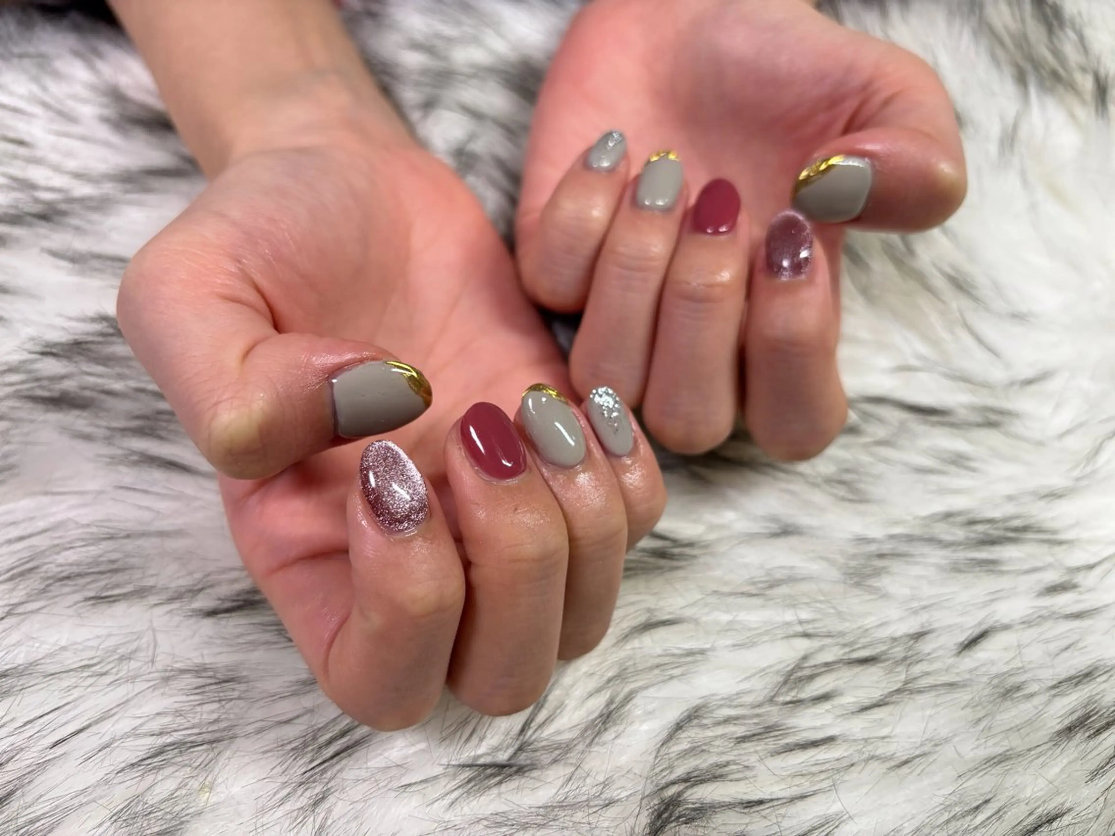 ネイル オーロラネイル フットネイル フレンチネイル ジェルネイル 韓国ネイル ハンドネイル kiki nail 二子玉川のネイルデザイン