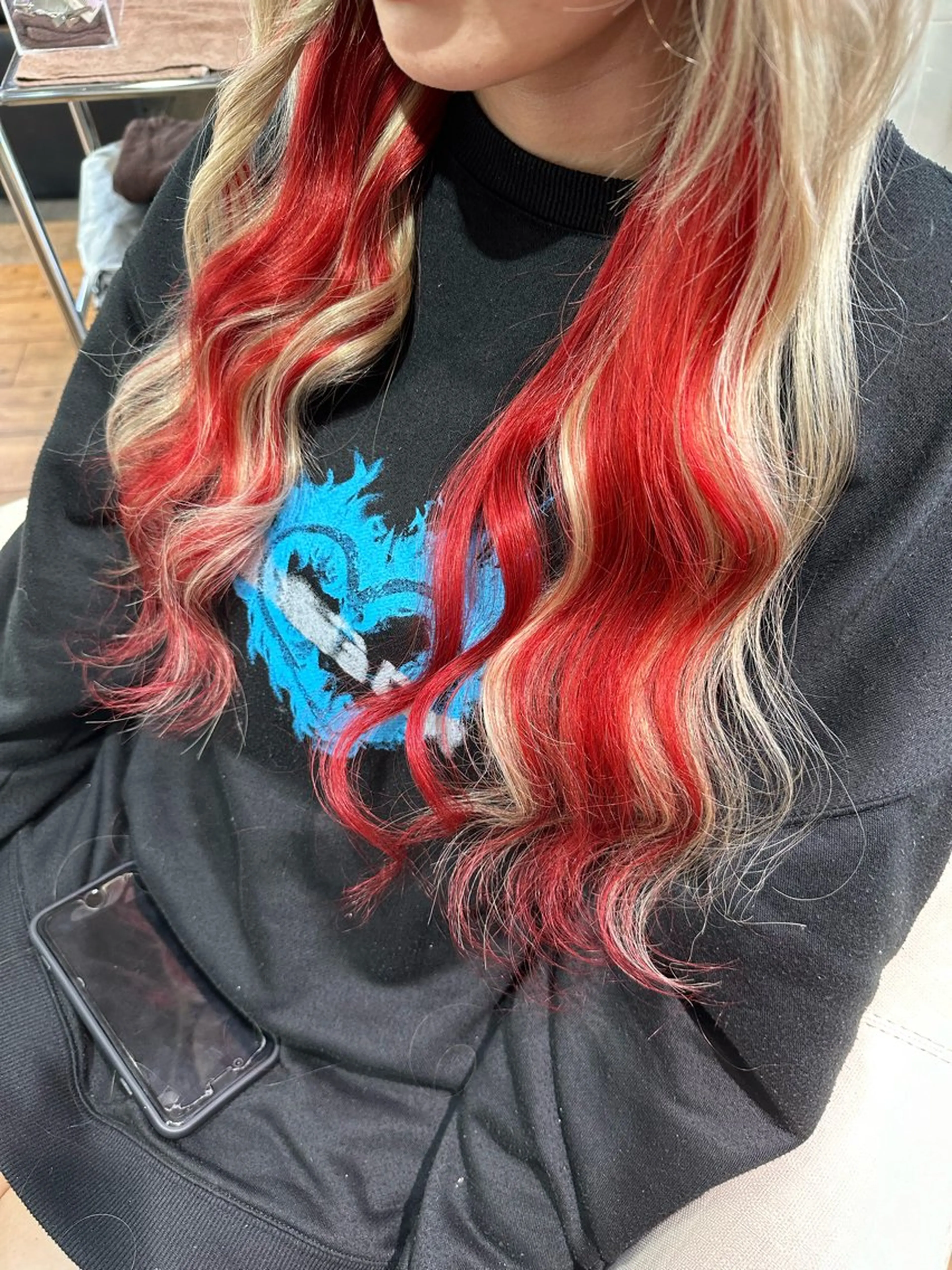 ロング カラー プルエクステ インナーカラー エクステ ヘアカラー エクステ 🧸プルエクステ❤︎ ネイルKAO🧸のヘアスタイル