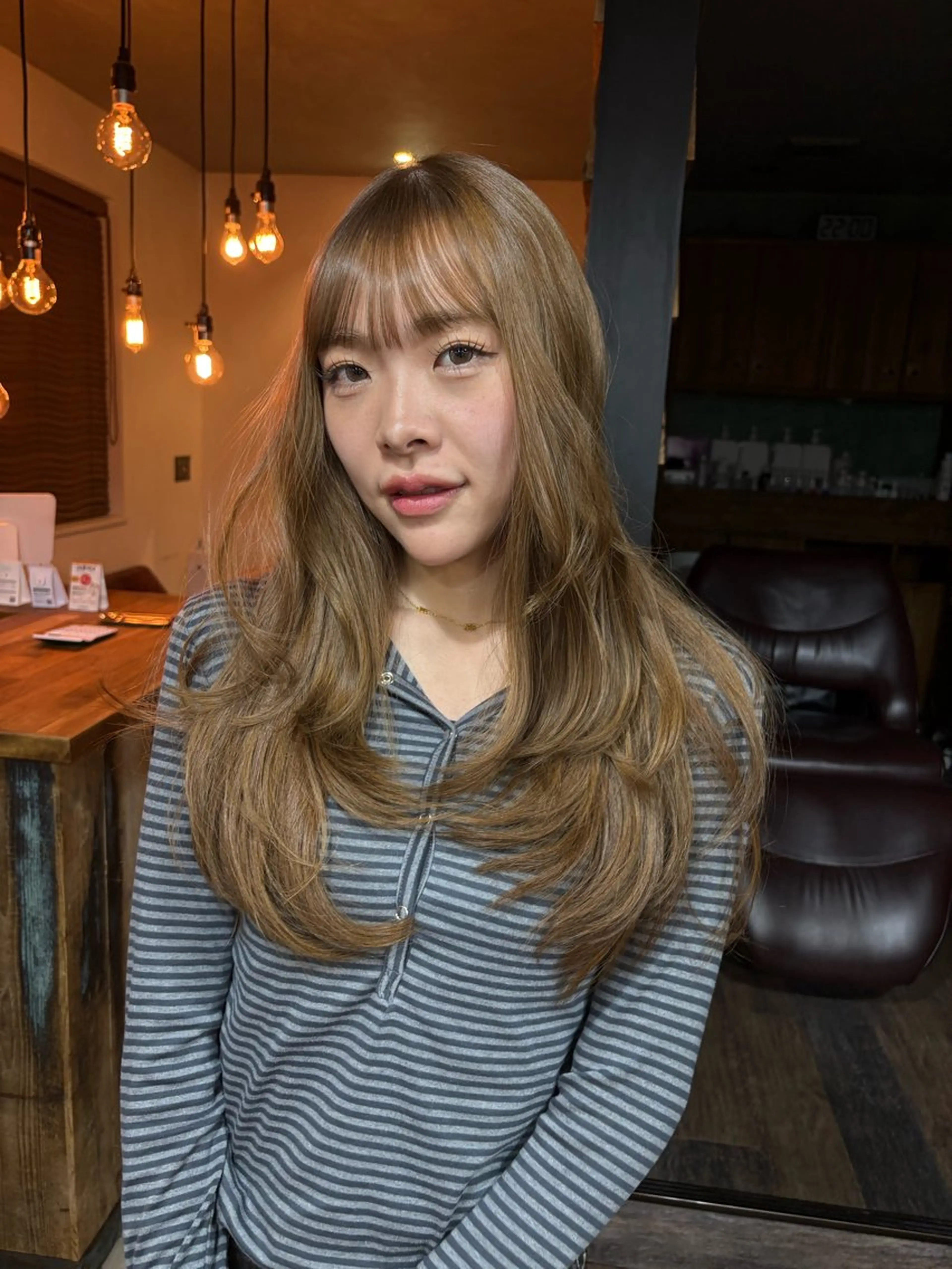 ロング カラー パーマ カット ヘアカラー レイヤー/透明感/ ブリーチなし/わかなのヘアスタイル