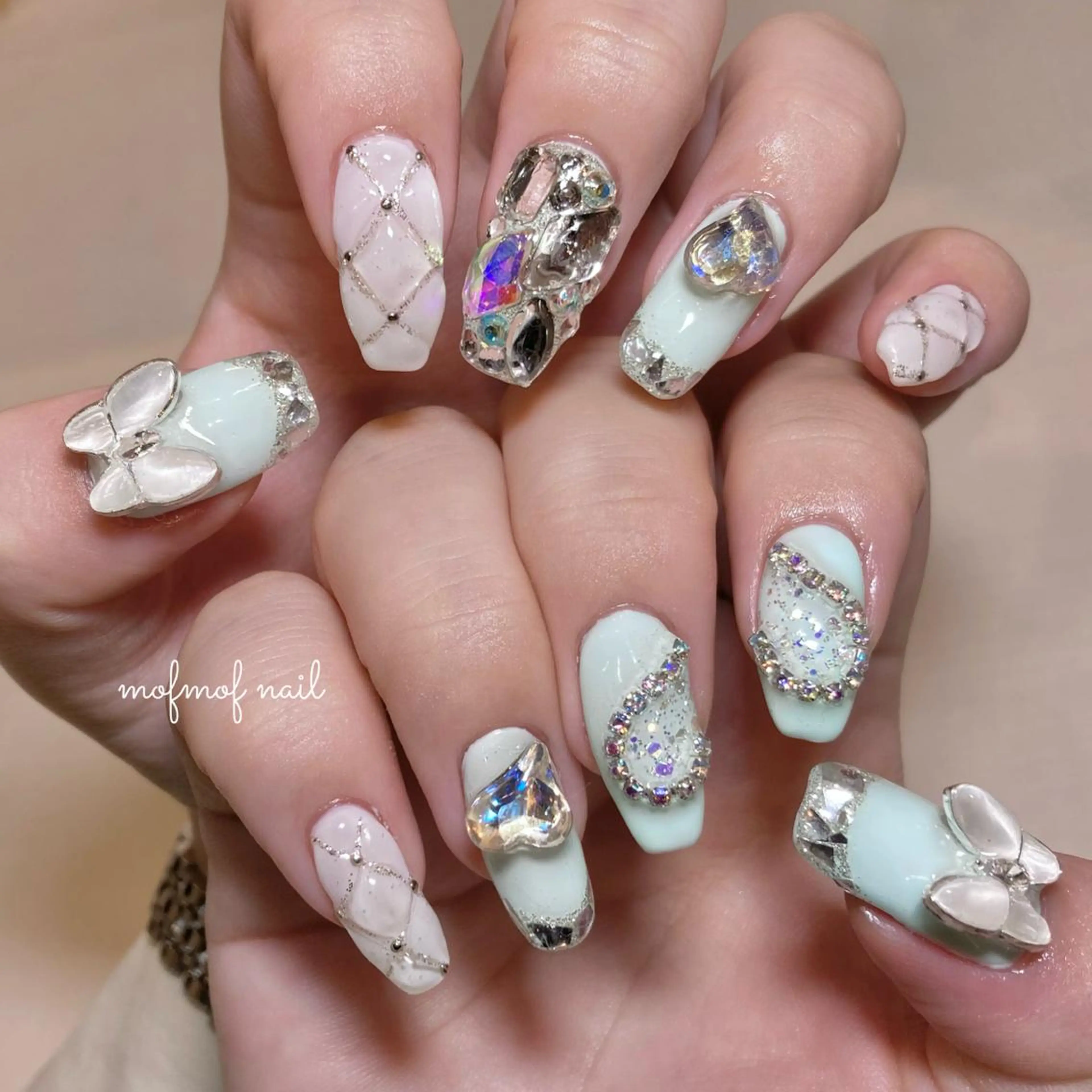 ネイル ハート 韓国ネイル 持ち込み ハンドネイル mofmofnail 🌿shimizuのネイルデザイン