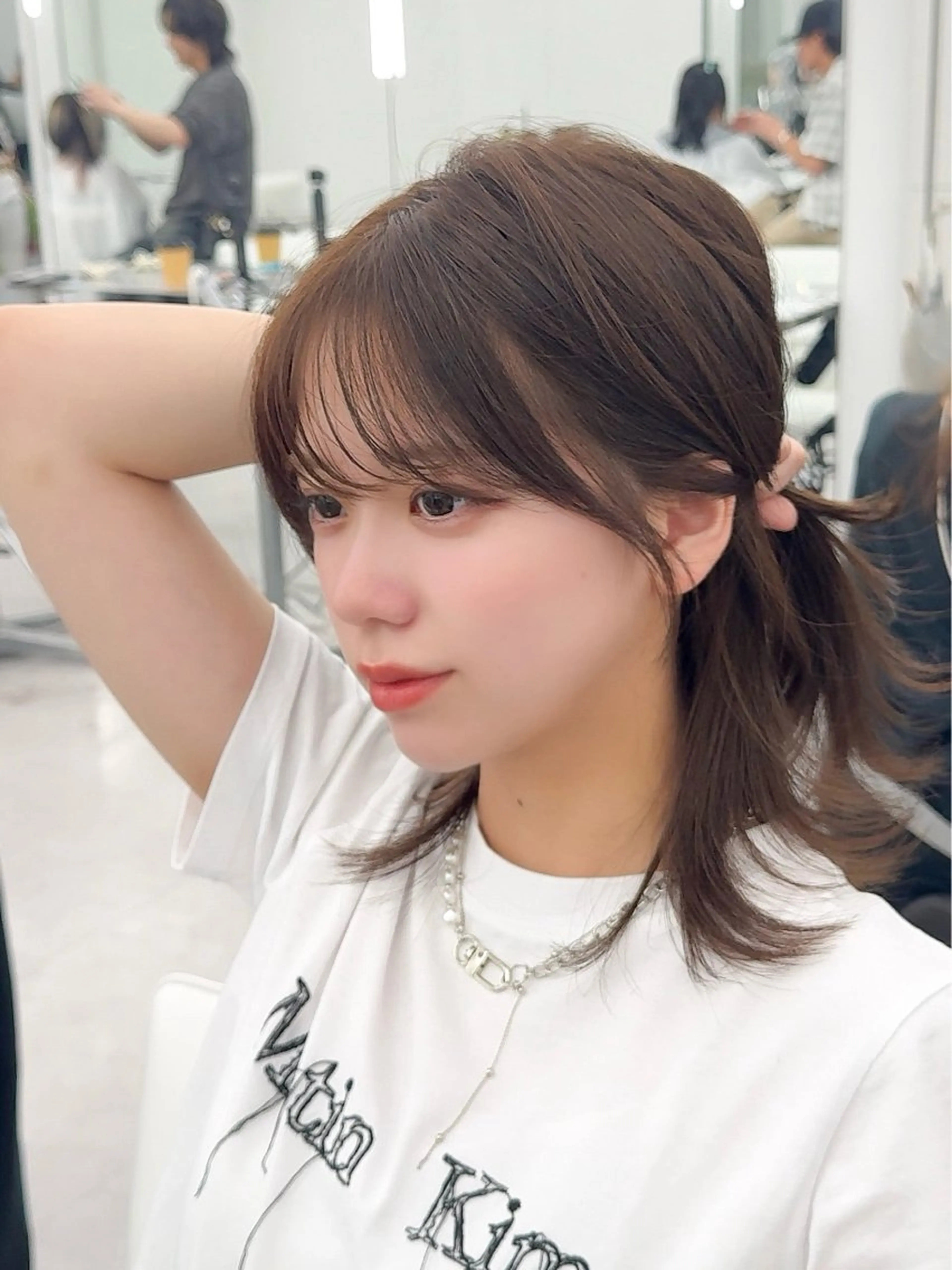 ミディアム カラー ヘアアレンジ カット ヘアカラー トリートメント 最小顔周り&レイヤー 特化/池袋/kokiのヘアスタイル