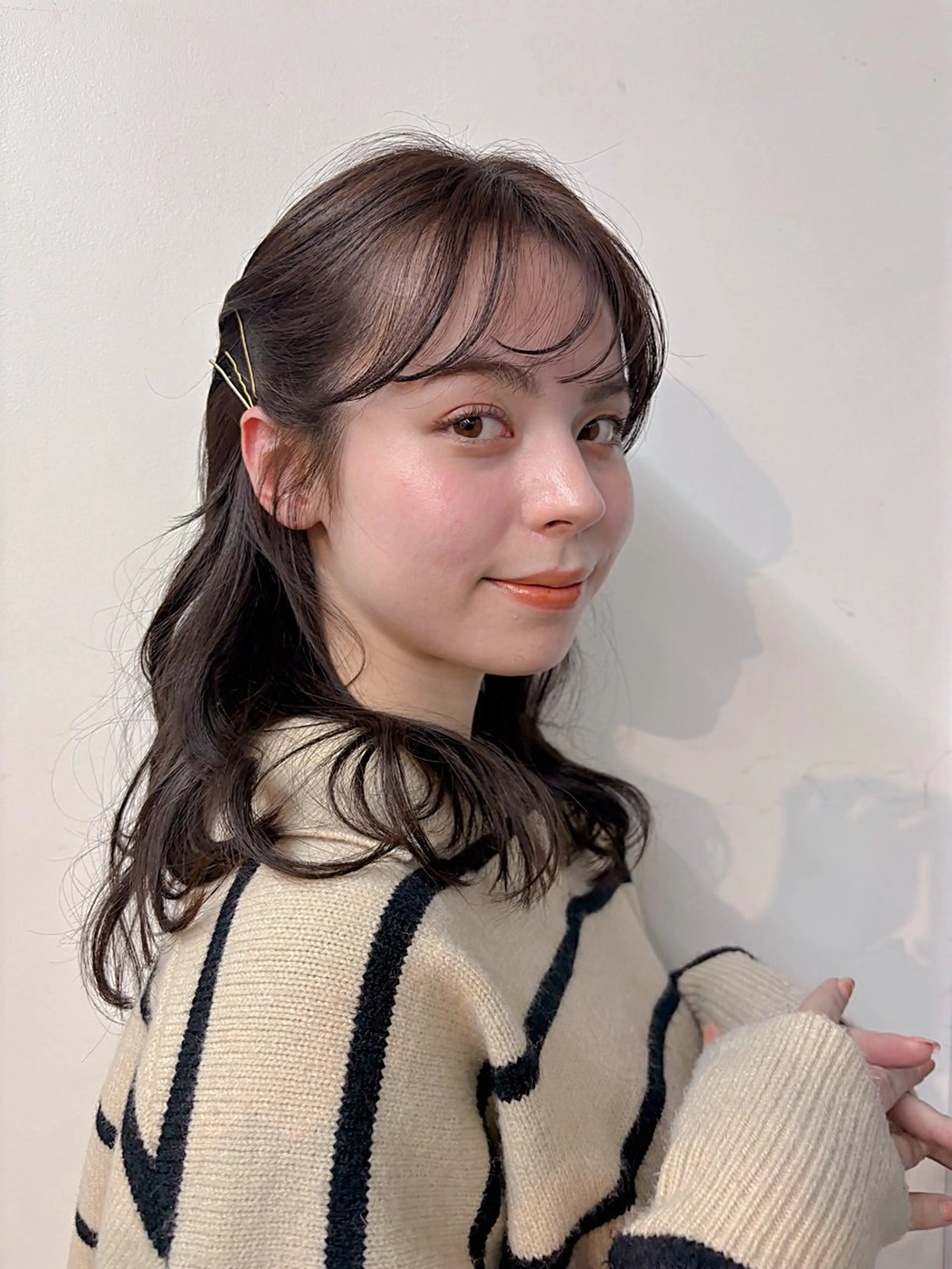 セミロング パーマ セミロングパーマ 似合わせカット ニュアンスパーマ カット パーマ はじめてパーマ/ 親しみやすさ/さくらのヘアスタイル