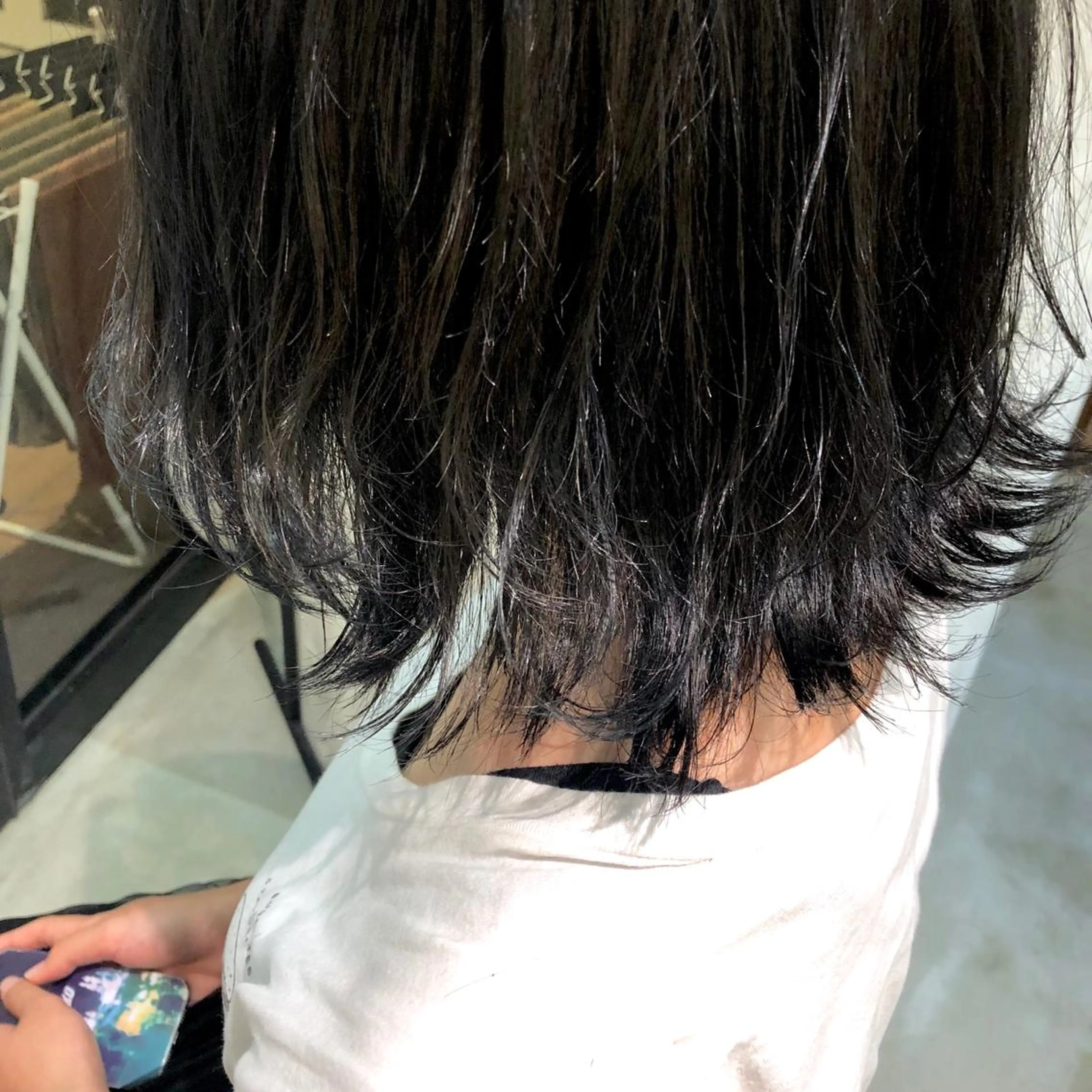 ミディアム カラー ブルーカラー ブルージュ ハイライトカラー ハイライト ヘアカラー トリートメント 松村 崇弘のヘアスタイル