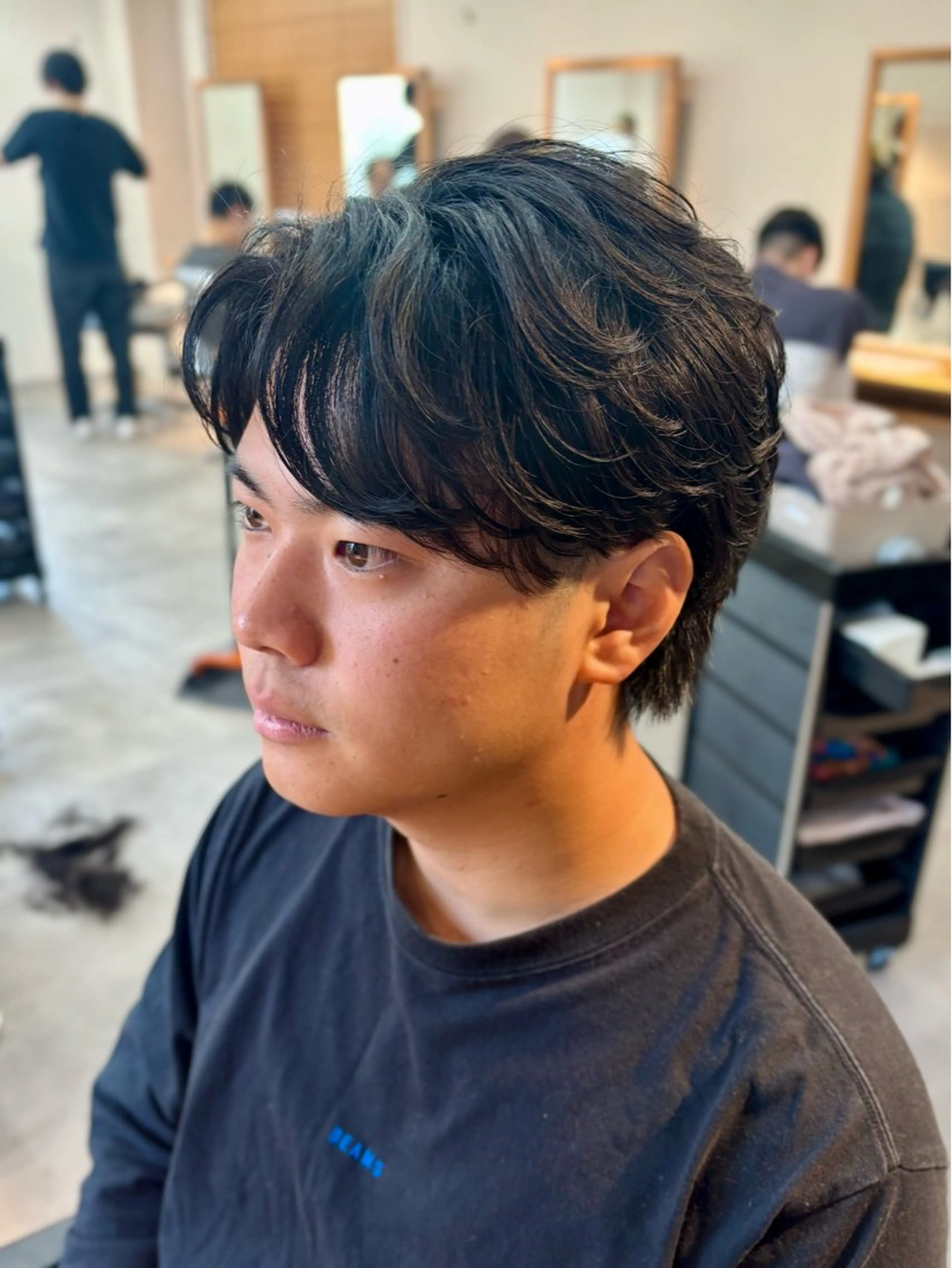 パーマ メンズ センターパート フェザーパーマ メンズパーマ カット パーマ トリートメント 千葉 メンズ パーマ特化🔥関のヘアスタイル