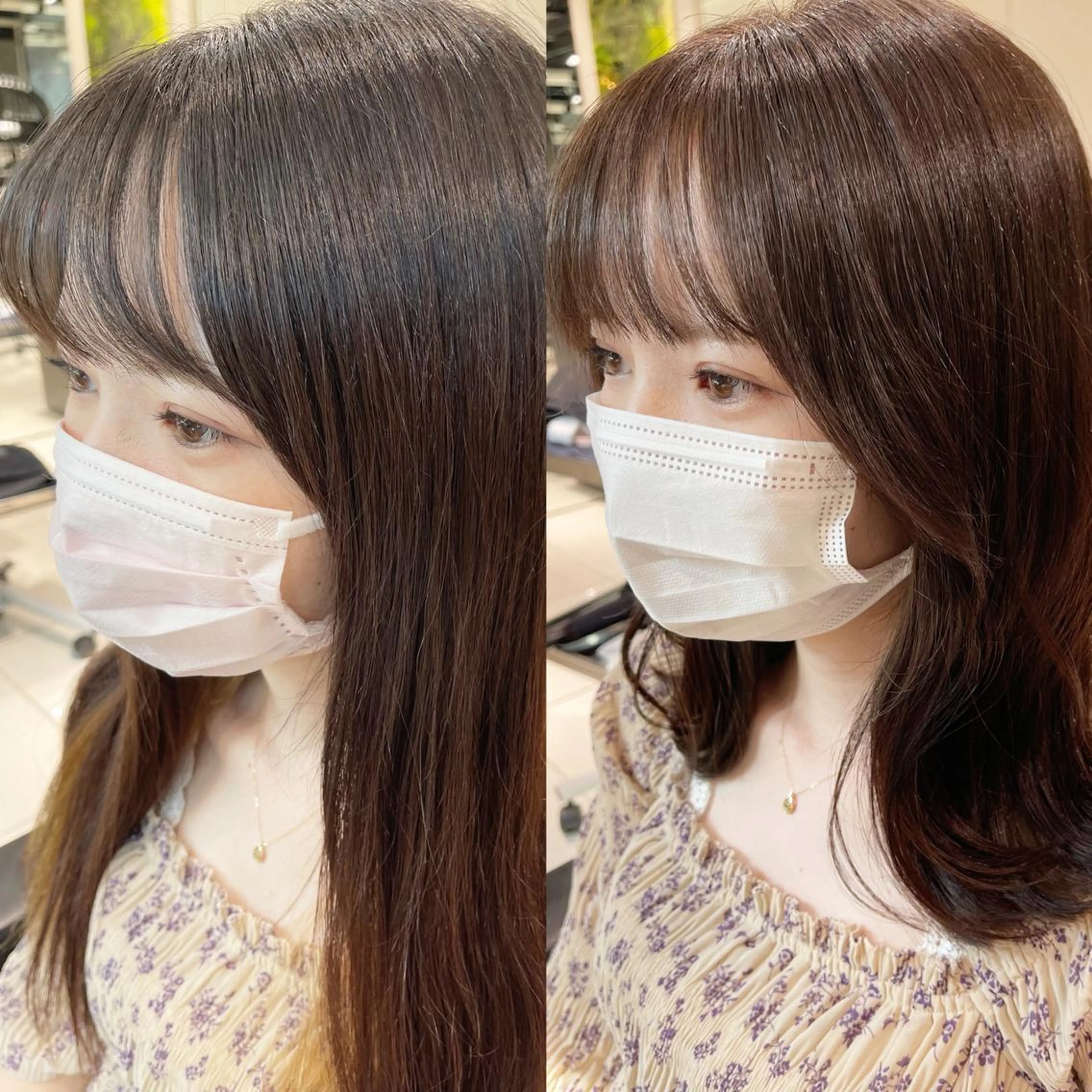 ミディアム カラー カット 海外レイヤー 鯉渕のヘアスタイル