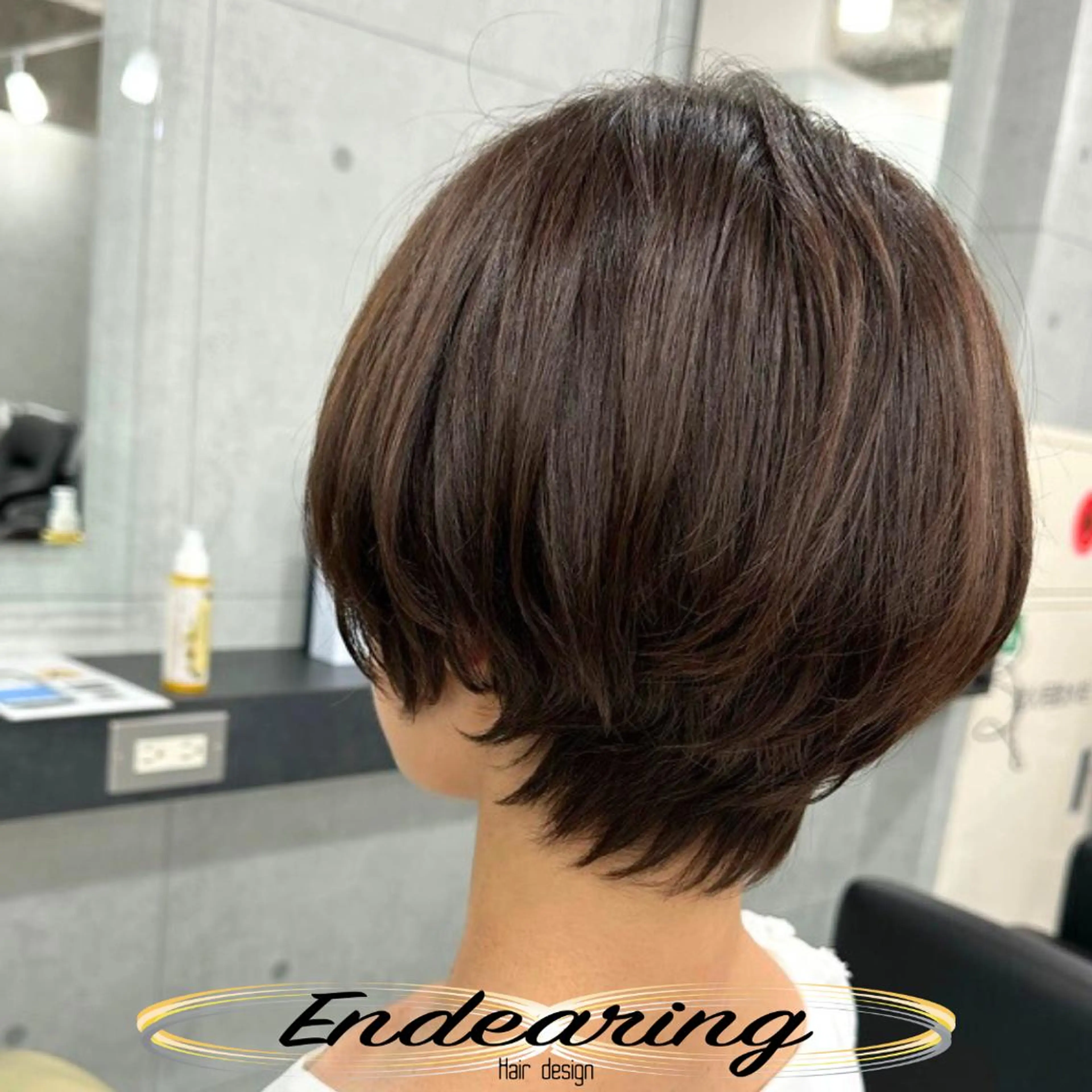 ショート ショートヘア 小顔カット カット ヘアカラー Endearing 銀座/レイヤーカットのヘアスタイル
