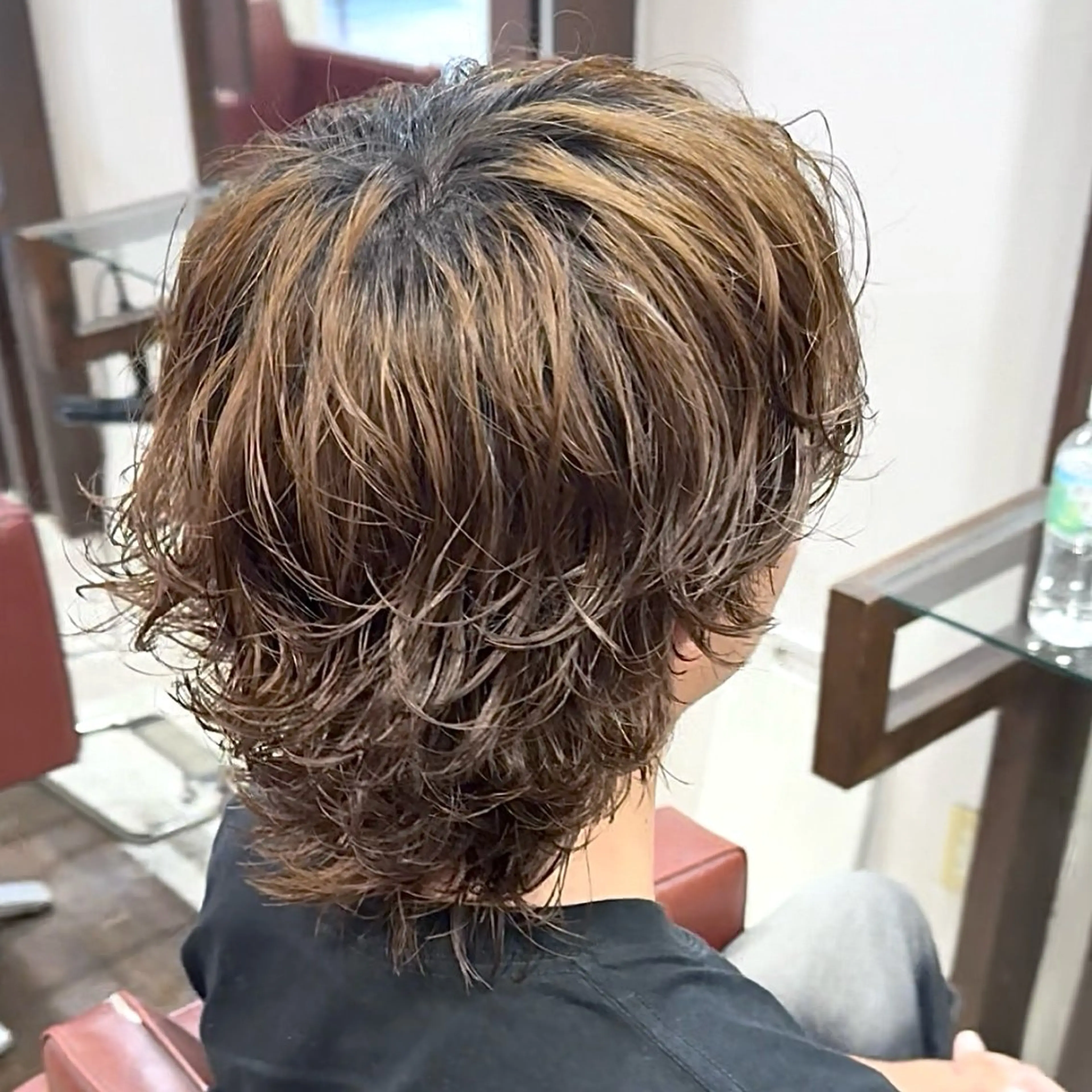 パーマ メンズ メンズウルフカット ウルフカット カット パーマ 波巻き|シャドウ| サーフカール|RYUのヘアスタイル