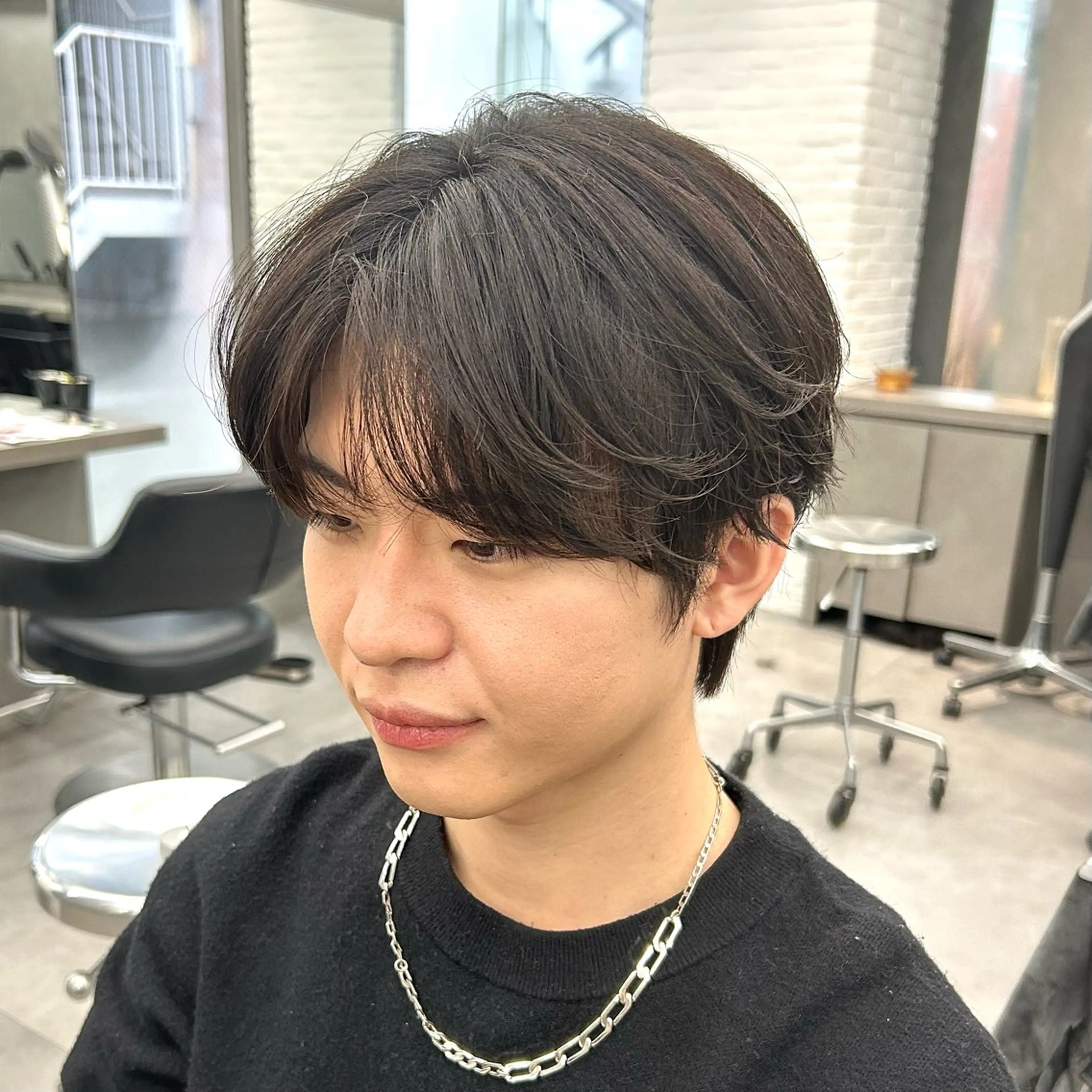 メンズ カット トリートメント 韓国ヘア🇰🇷 メンズパーマ/つかさのヘアスタイル