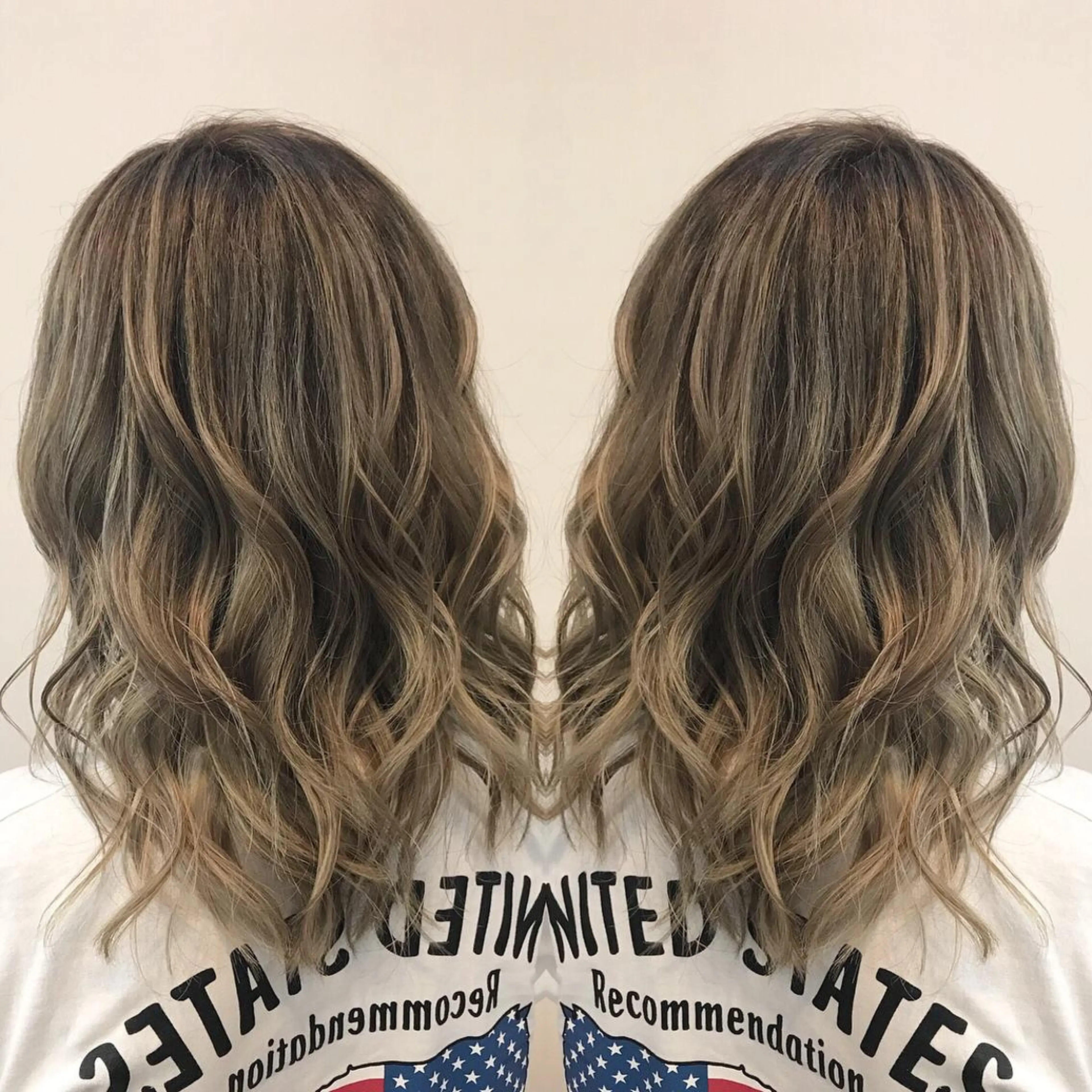 セミロング カラー ベージュカラー ハイライトカラー ピンクカラー ピンクベージュ ハイライト LOHAS 関根真由美のヘアスタイル