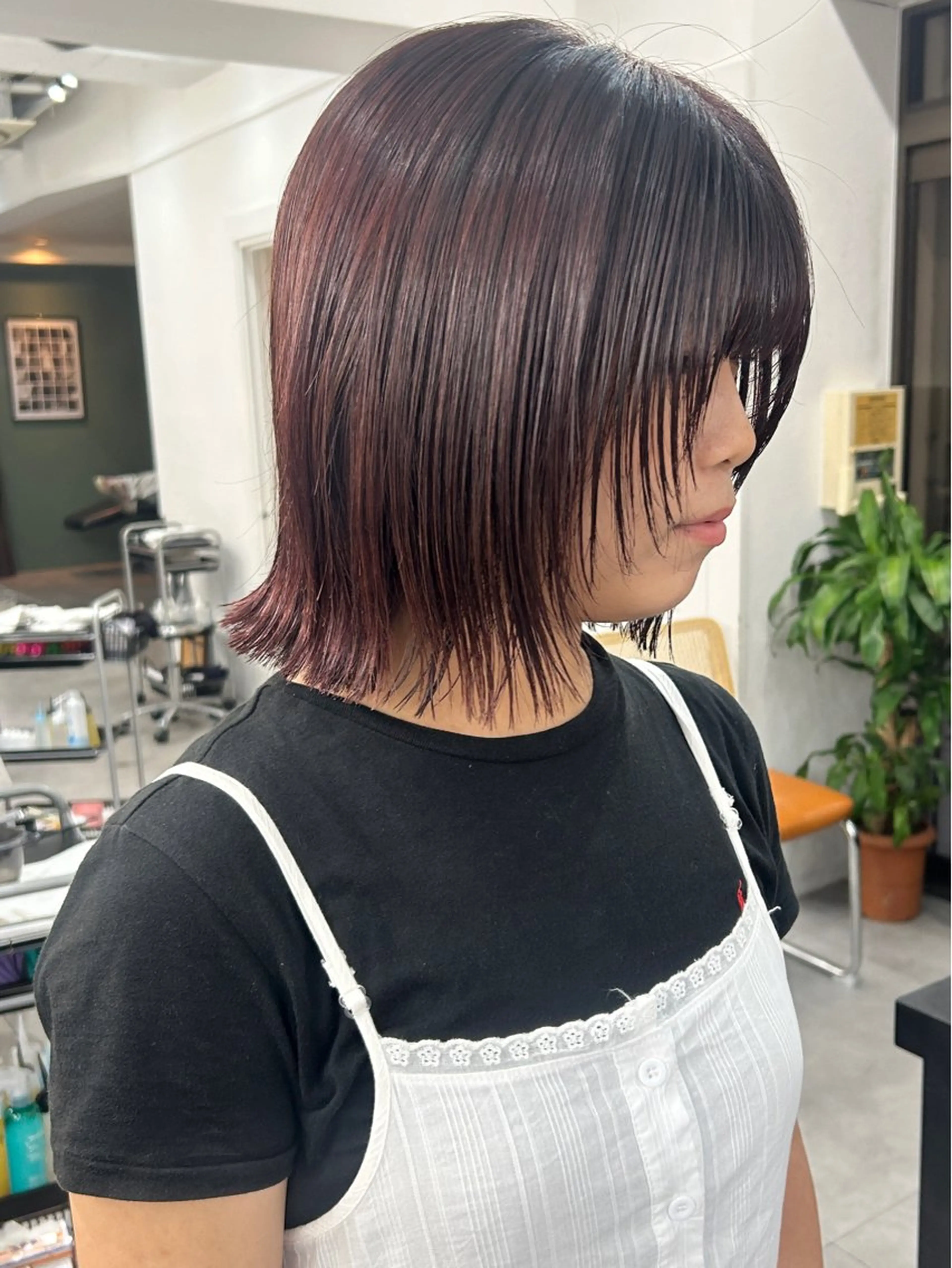 ミディアム カラー カット ヘアカラー トリートメント ボブ/透明感カラー /サナ🌼のヘアスタイル