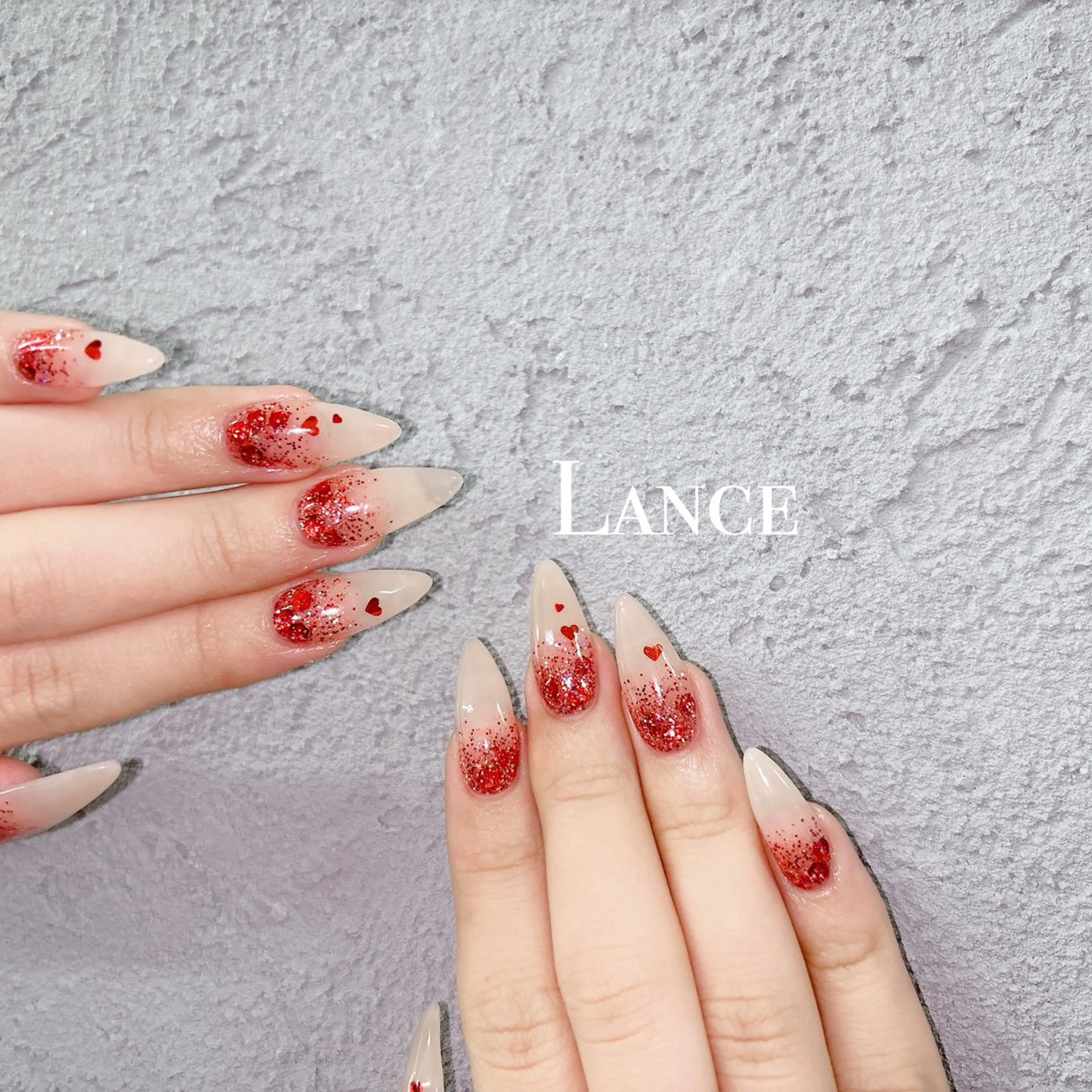 ネイル オーロラネイル フットネイル 氷ネイル・うるうるネイル キラキラネイル 韓国ネイル ハンドネイル Lance nailのネイルデザイン