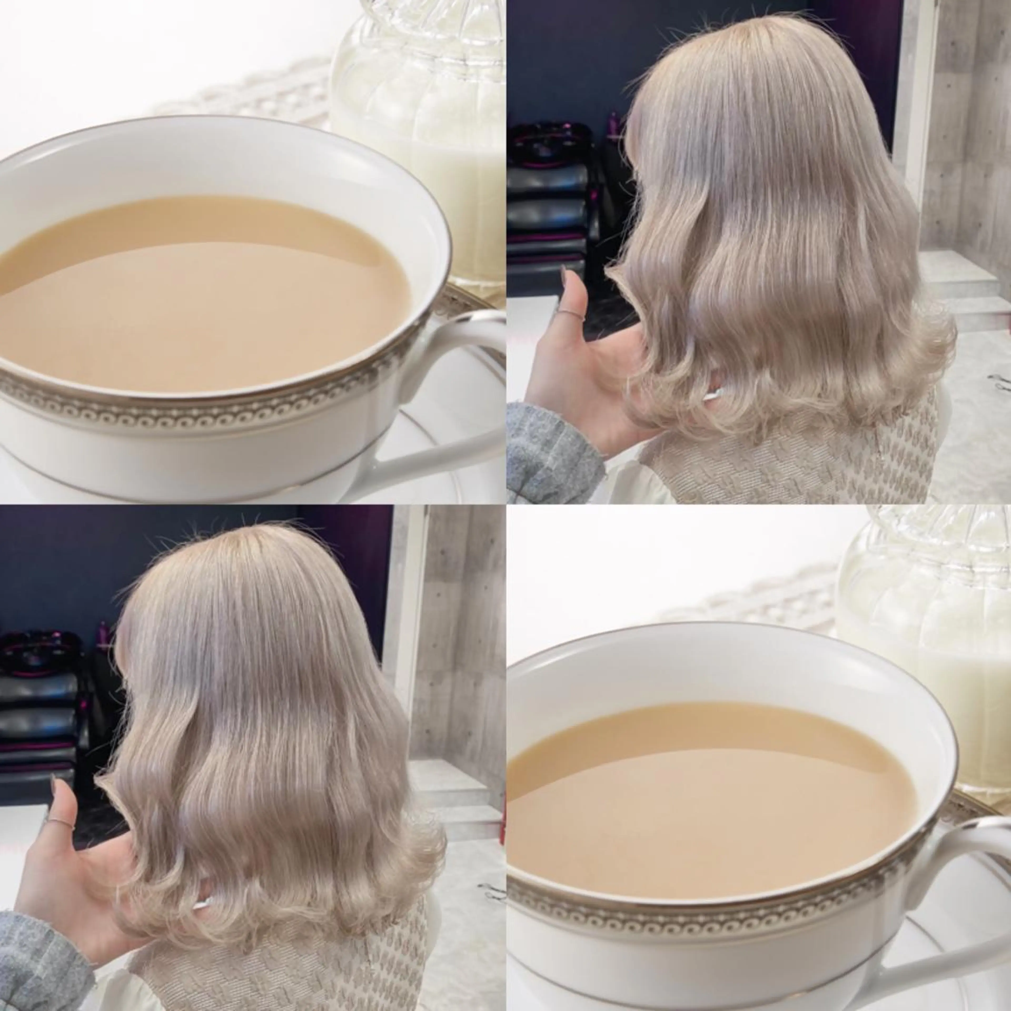 セミロング カラー シールエクステ アクアカラー ブリーチ ケアブリーチ ダブルカラー 似合わせパーマ🔥 渡邉愛斗のヘアスタイル
