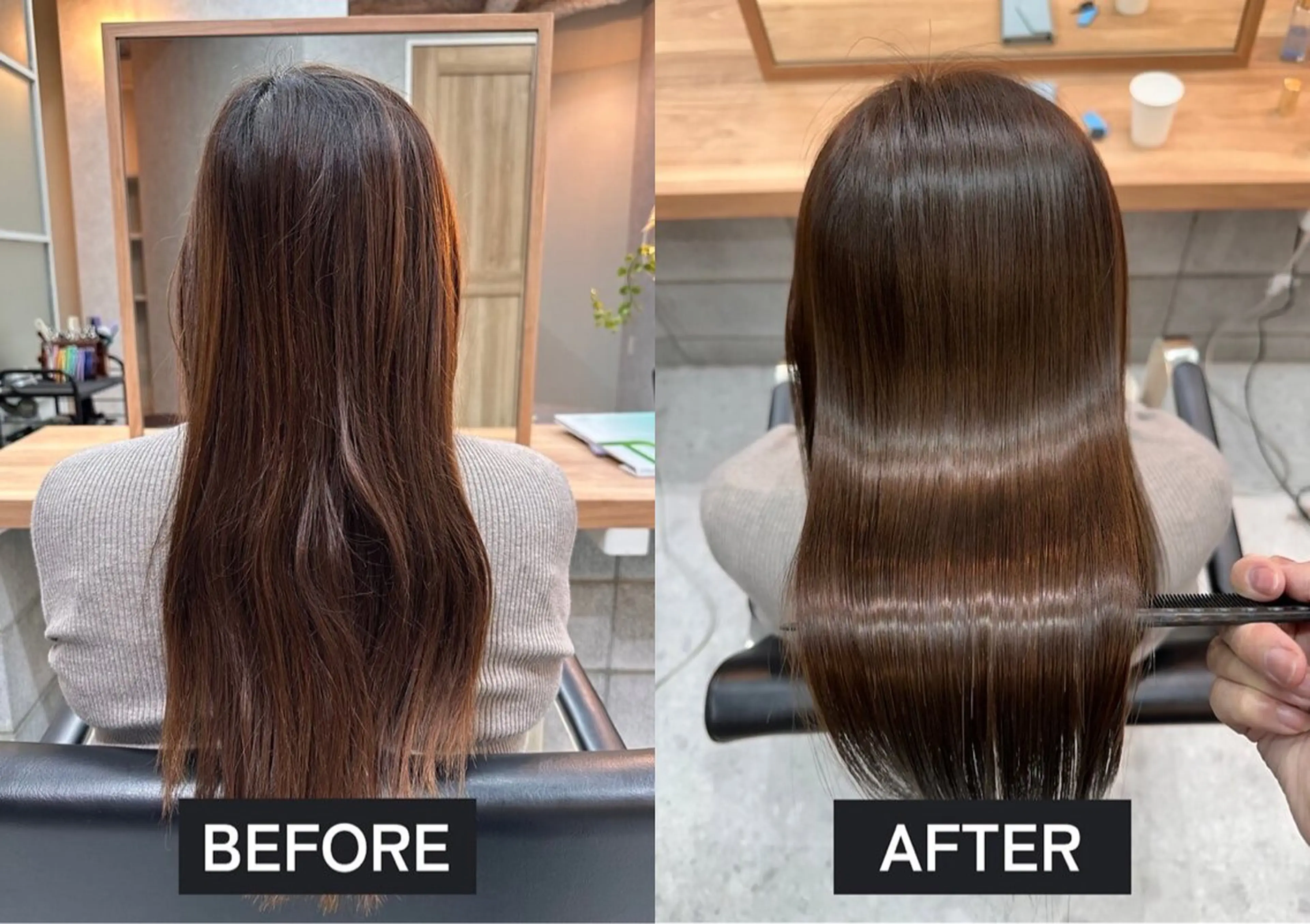 セミロング カラー カット ヘアカラー トリートメント 髪質改善/縮毛矯正/ 艶髪/春山良太のヘアスタイル