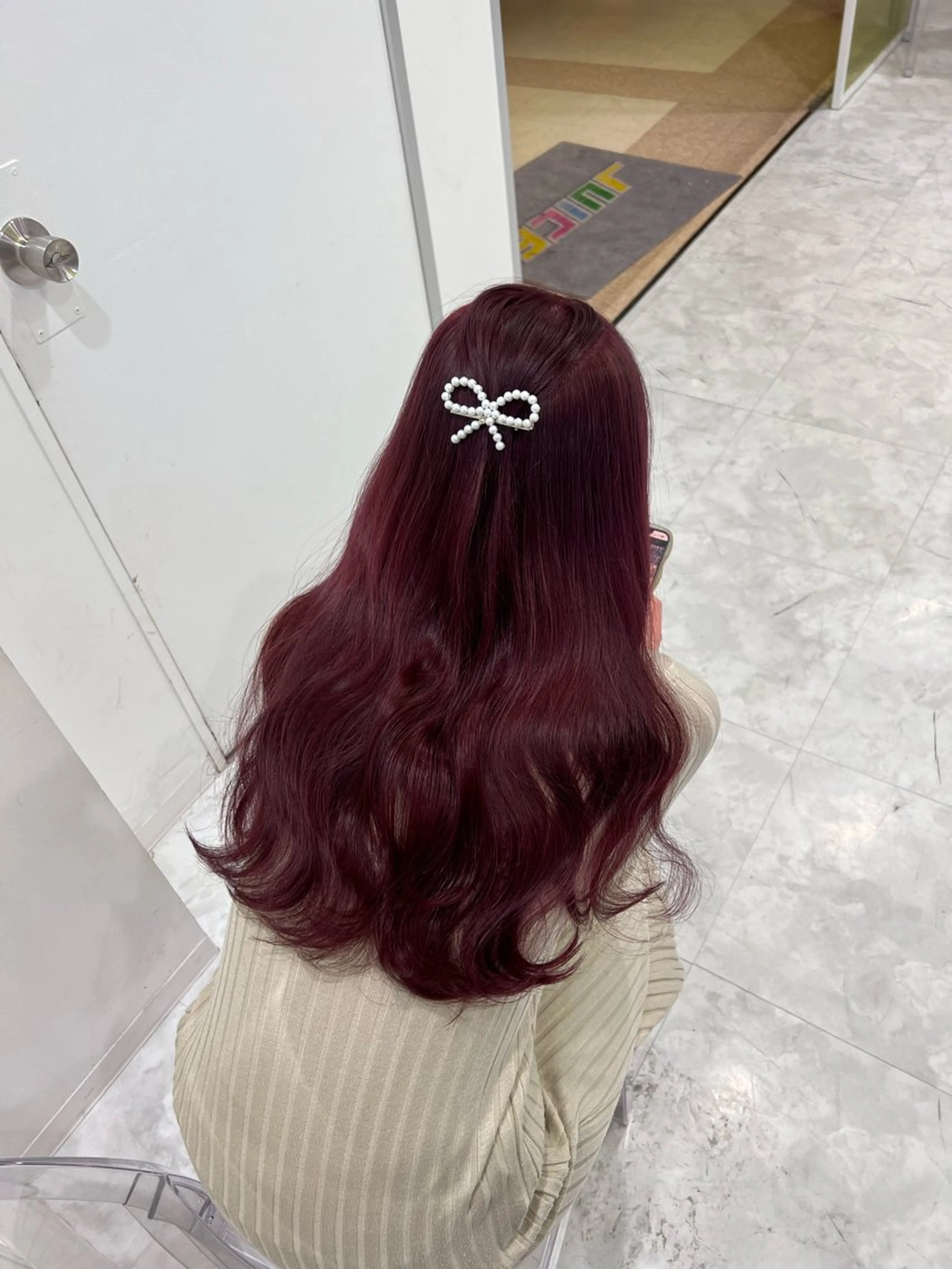 ロング カラー ヘアアレンジ ヘアカラー 上品な透明感カラー 寒色＆暖色ヘア💗のヘアスタイル