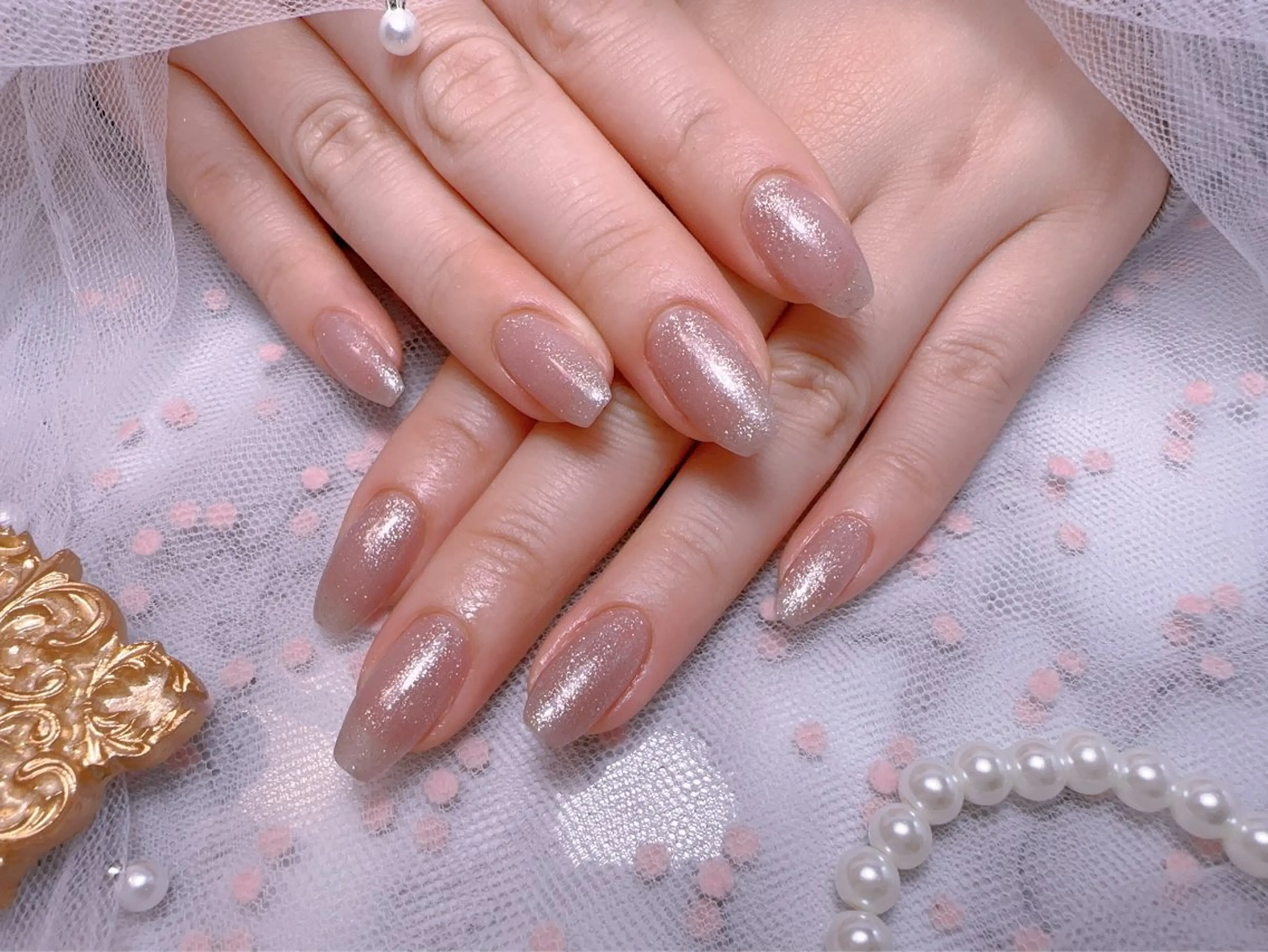 ネイル オーロラネイル フットネイル 韓国ネイル ラメ(グリッター) ラメグラデーション ハンドネイル Belle nail salon 新小岩のネイルデザイン