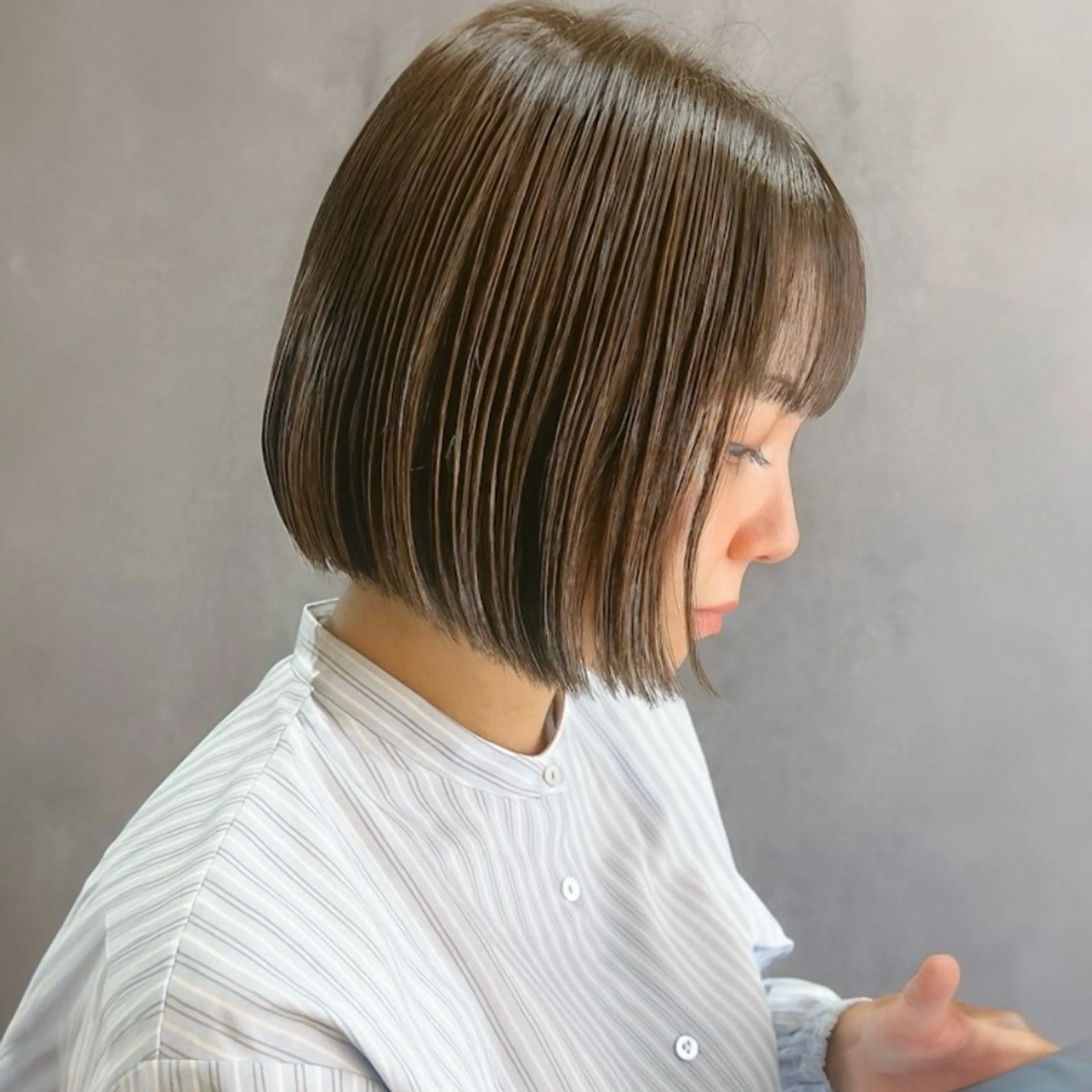ショート カラー ボブ 顔周りカット レイヤーカット カット ヘアカラー トリートメント 【nui 茨木】 清水優/髪質改善のヘアスタイル