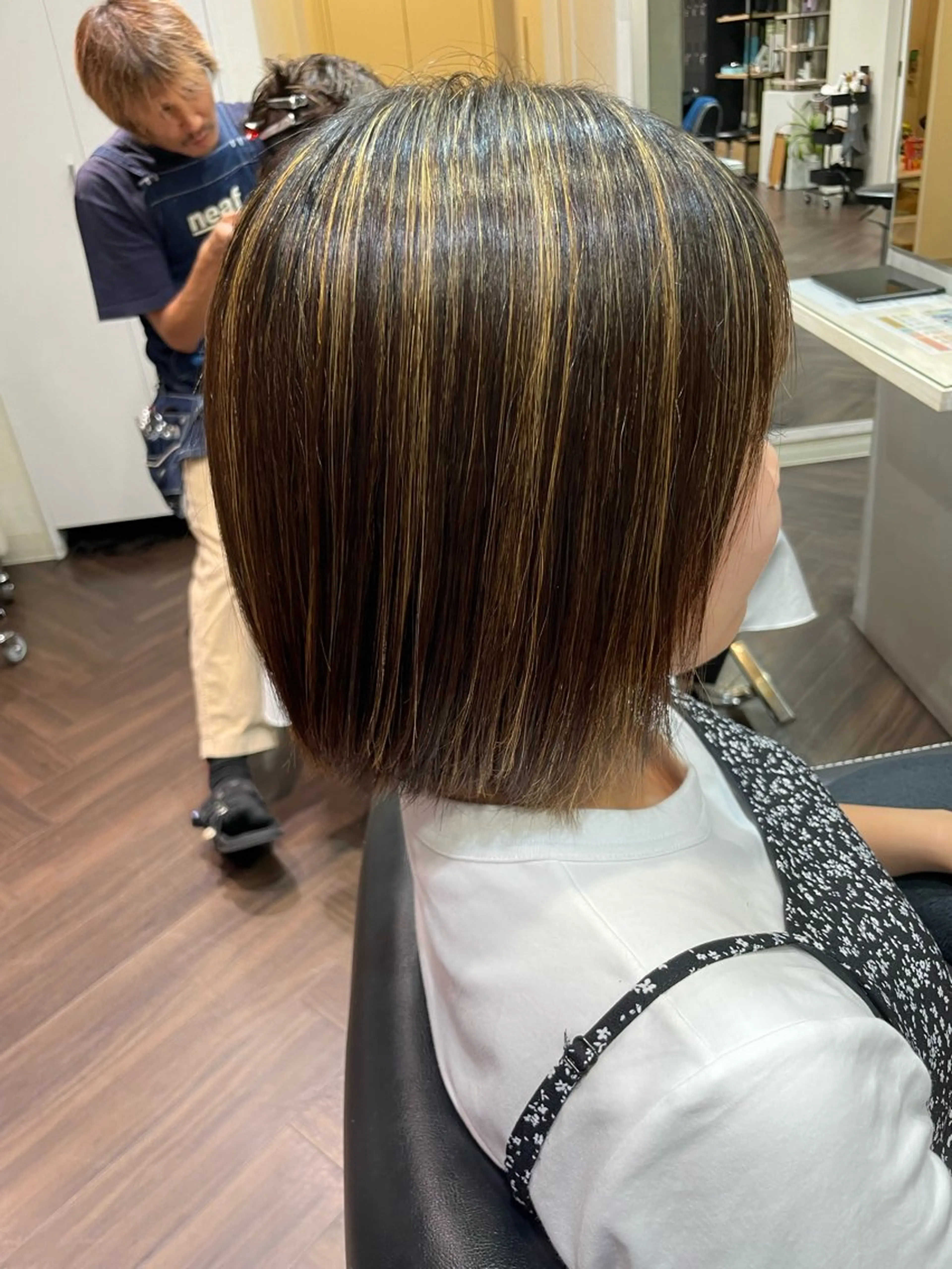 ミディアム カラー ハイライトカラー ボブ ハイライト 恵比寿/カット特化✨ ケンジのヘアスタイル