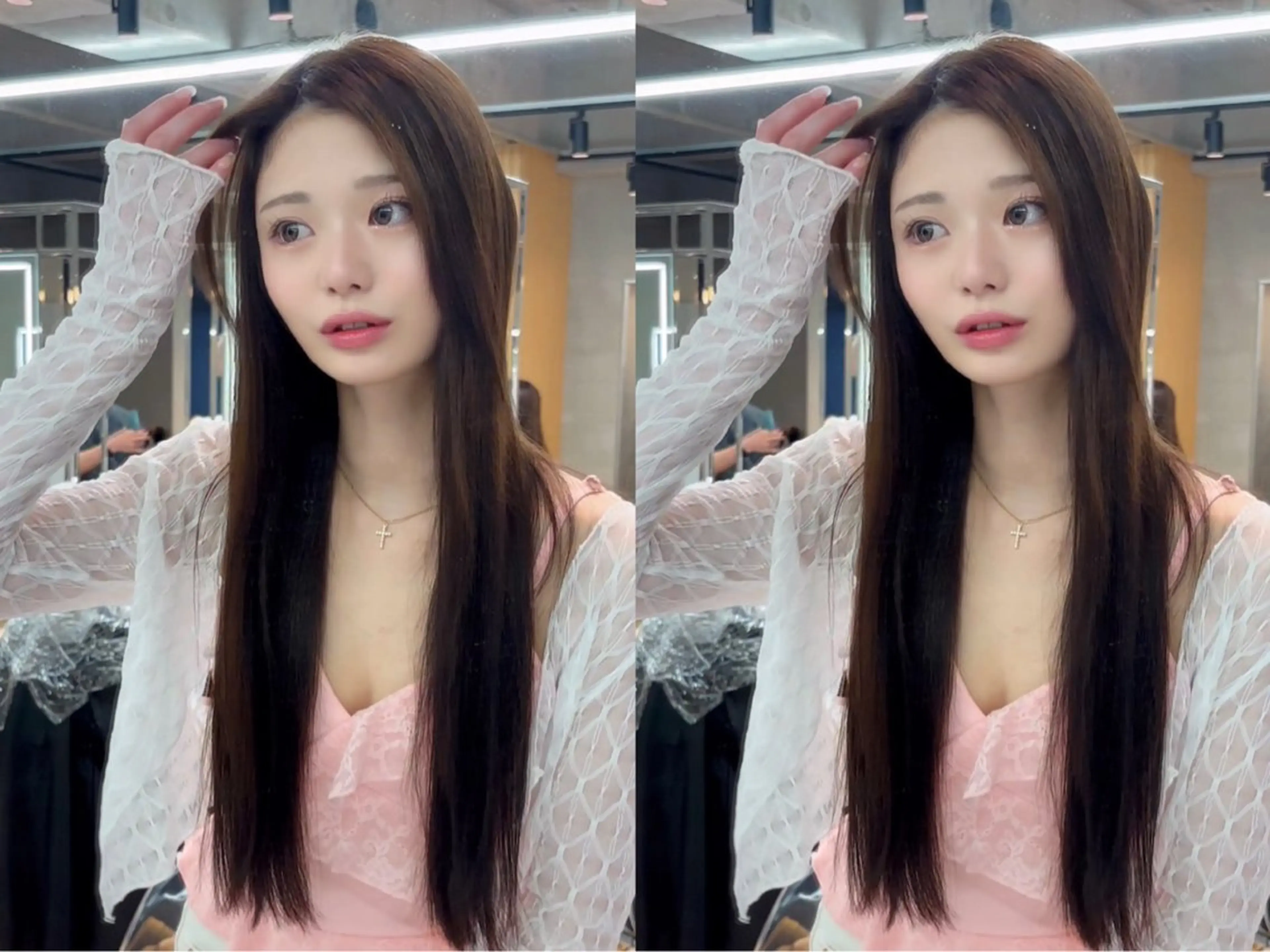 ロング カラー パーマ 髪質改善 レイヤーカット 縮毛矯正 【美髪矯正) 吉村　清志のヘアスタイル