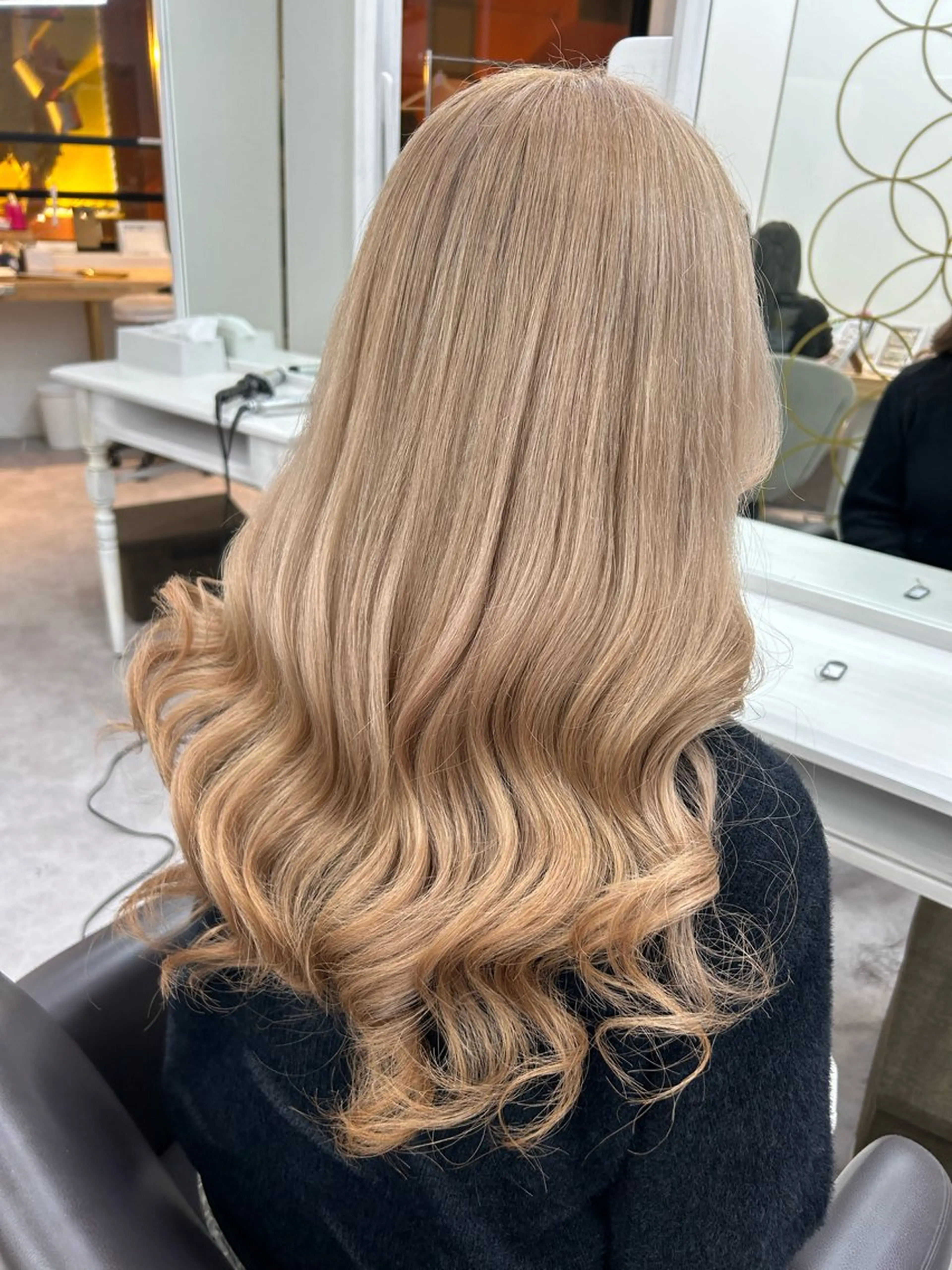 ロング カラー ヘアアレンジ シールエクステ バレイヤージュ ブリーチ ブロンド ダブルカラー alpha. カラーエクステ下妻のヘアスタイル
