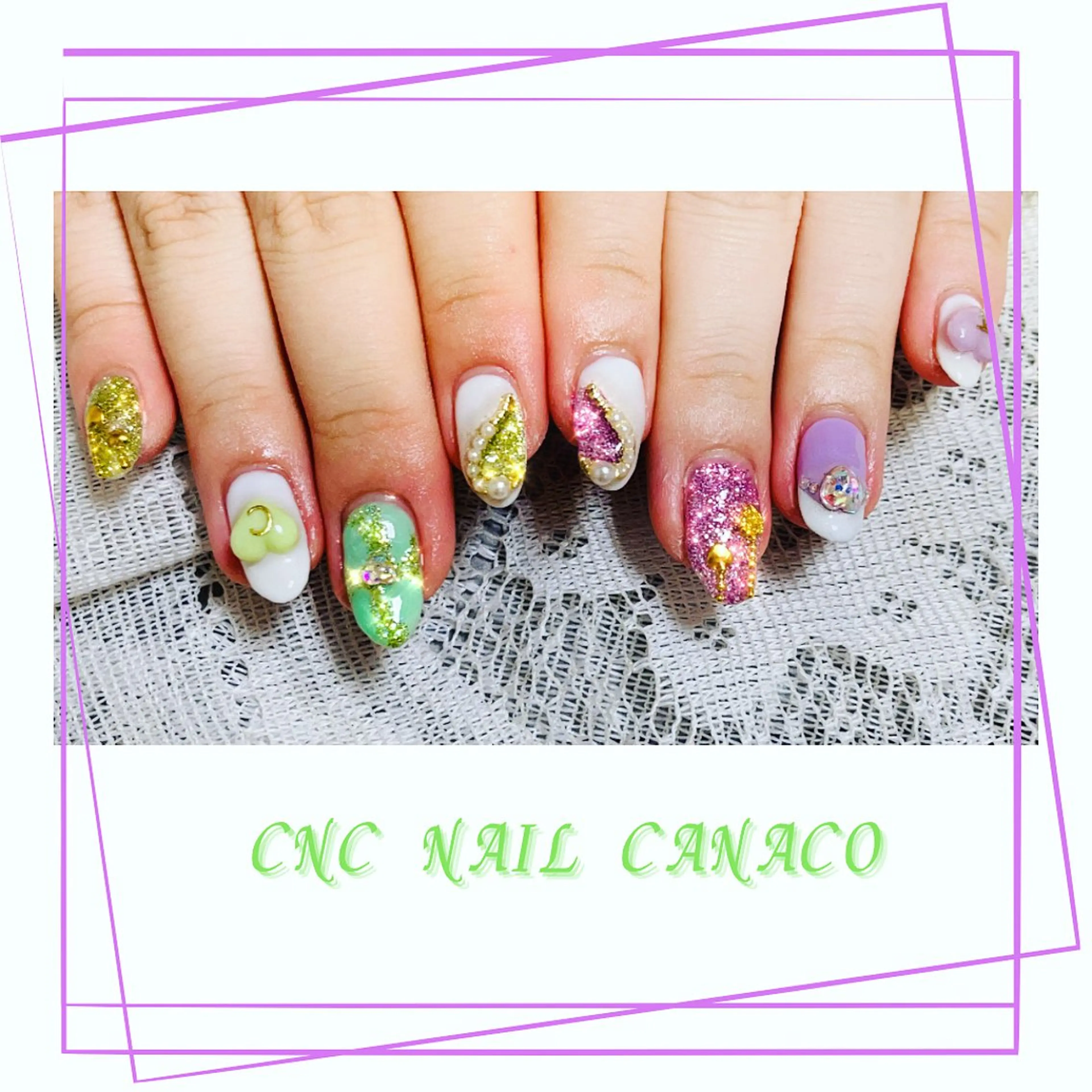 ネイル アートネイル ハート 持ち込み ハンドネイル ハンドケア Felice所属・ベテランネイル cnc  nailのネイルデザイン