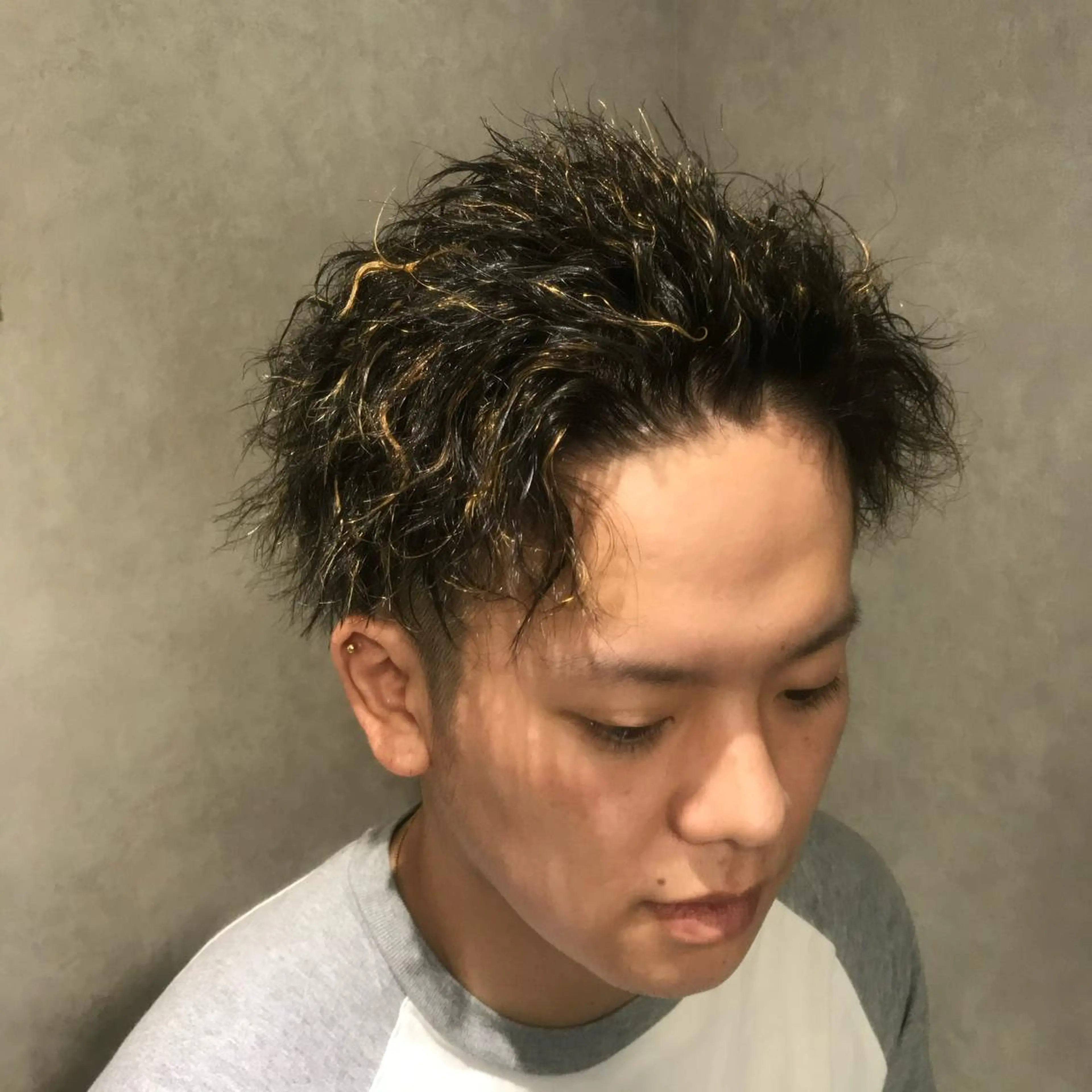 ショート パーマ ハイライト レイヤーカット ツイストパーマ カット パーマ ひばりヶ丘美容室 ✂︎藤原珠輝✂︎のヘアスタイル