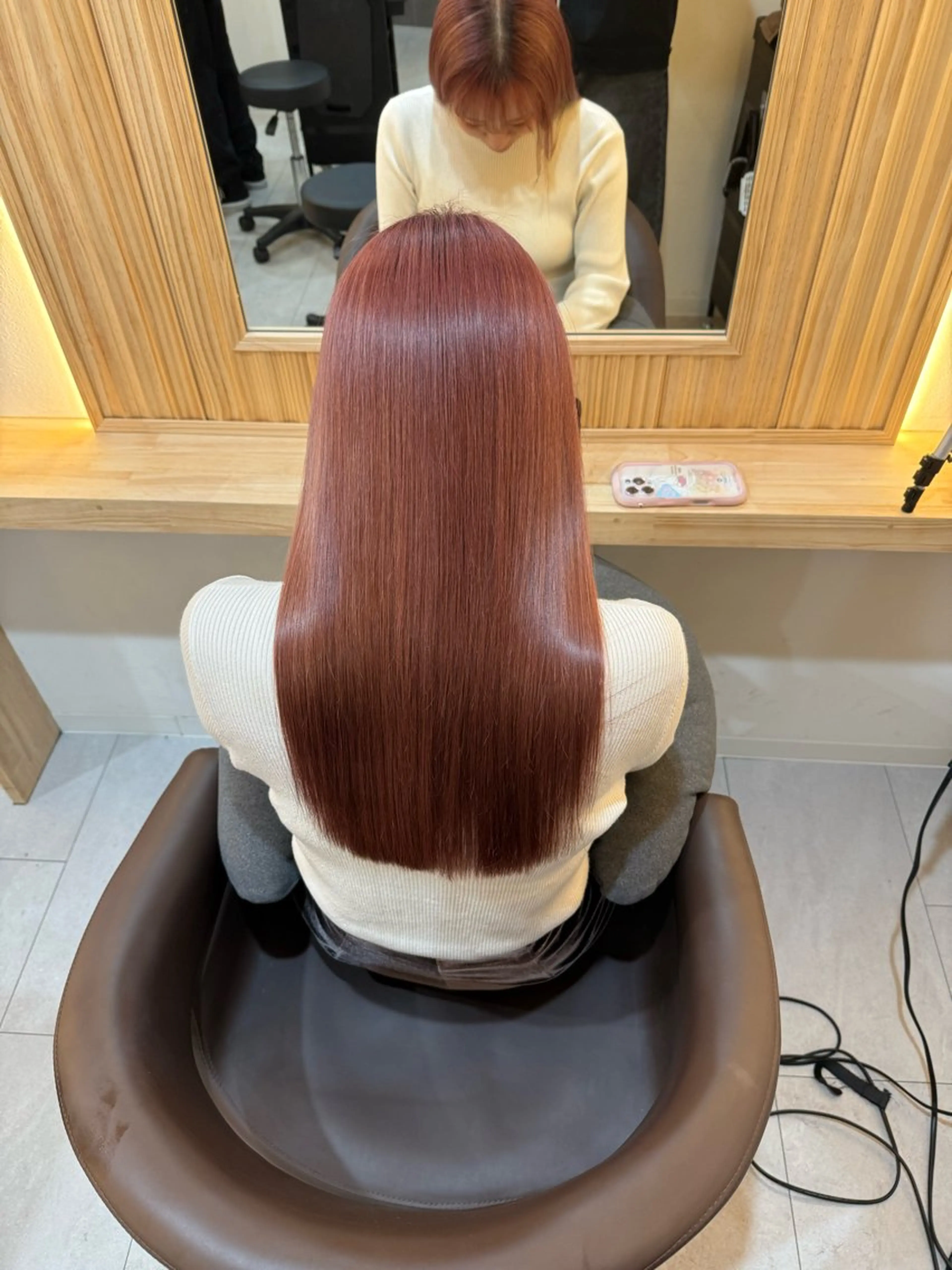 ロング ヘアカラー トリートメント attrait南堀江所属・乾かすだけで艶髪 松村海世のヘアスタイル