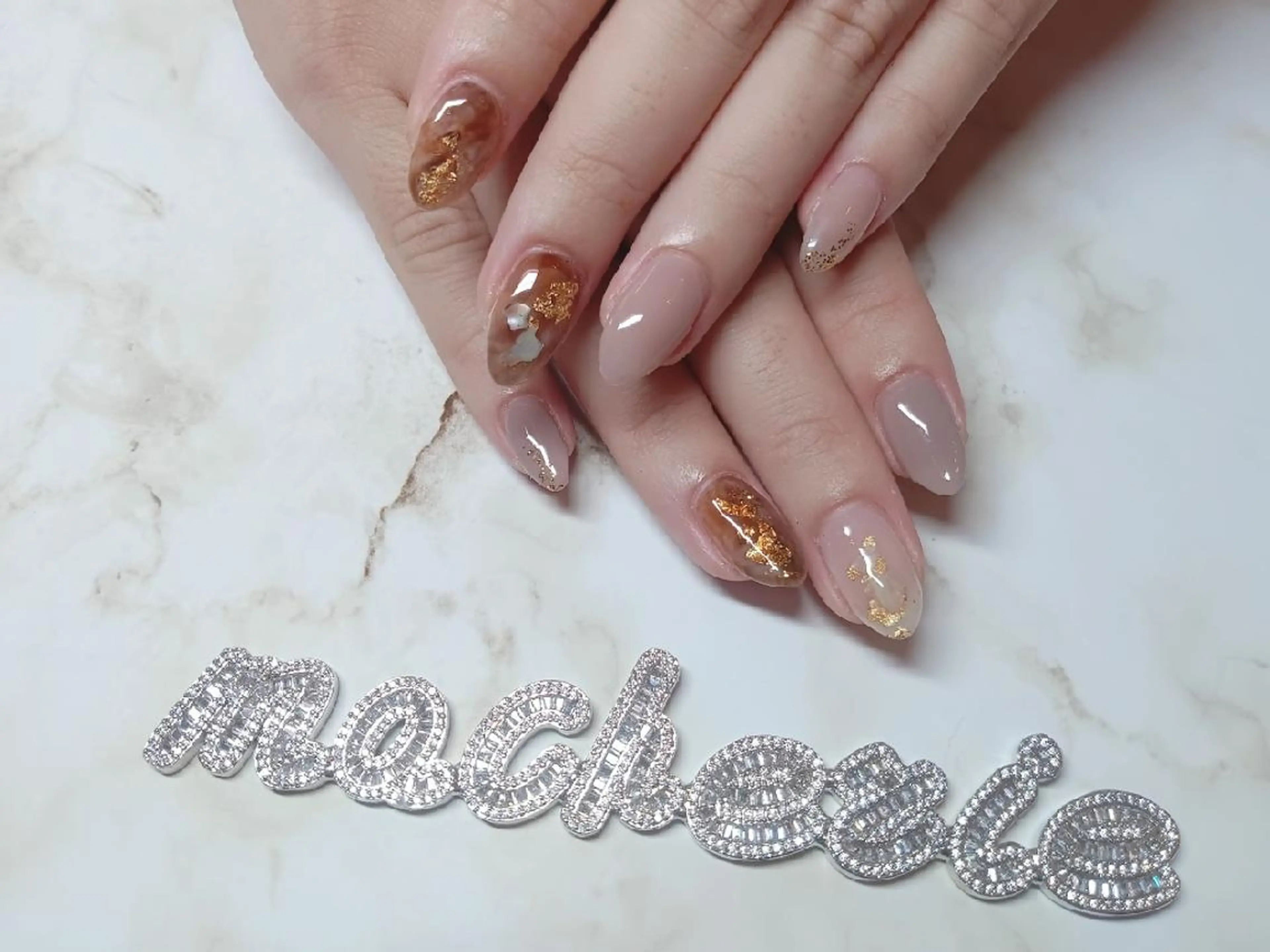 ネイル べっ甲ネイル ニュアンスネイル ハンドネイル Nail Salon macherieのネイルデザイン