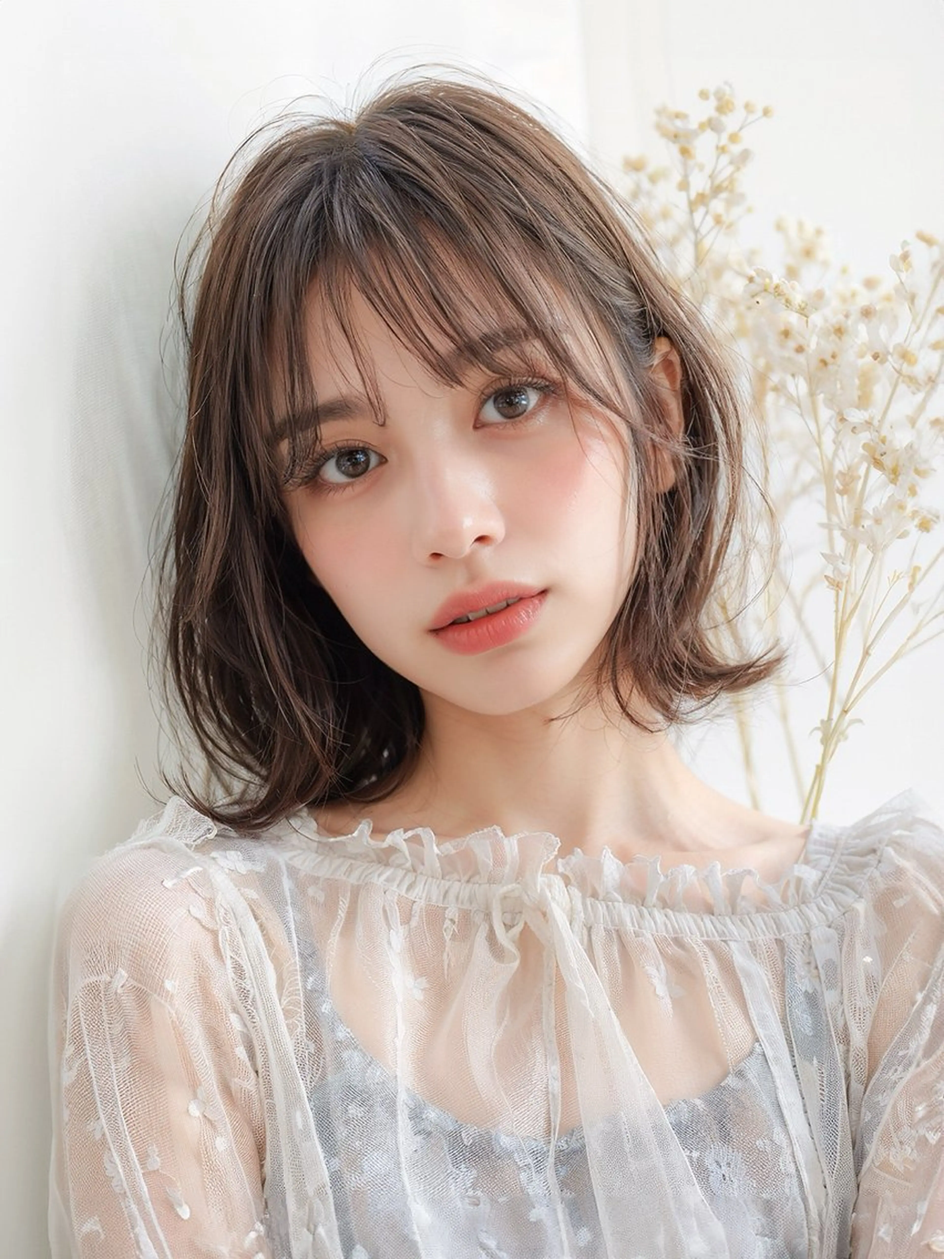 ミディアム カラー カット ヘアカラー トリートメント neon  hair亀戸店所属・🌈neonhair 透明感✨カラー🌈のヘアスタイル