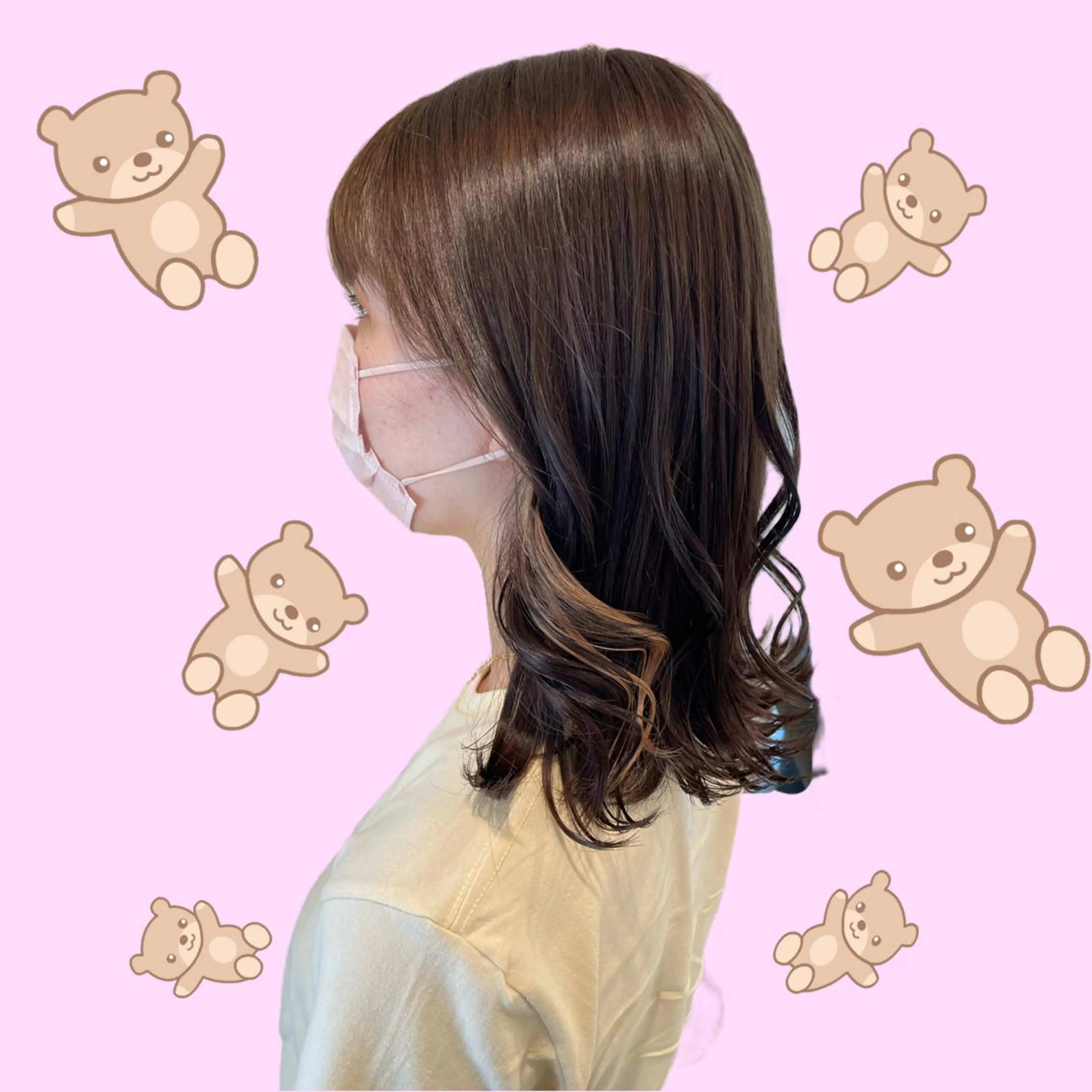 ミディアム カラー ヘアアレンジ シールエクステ ブリーチ エクステ 🦄ブリーチ💜エク ステ💜MIU🦄のヘアスタイル