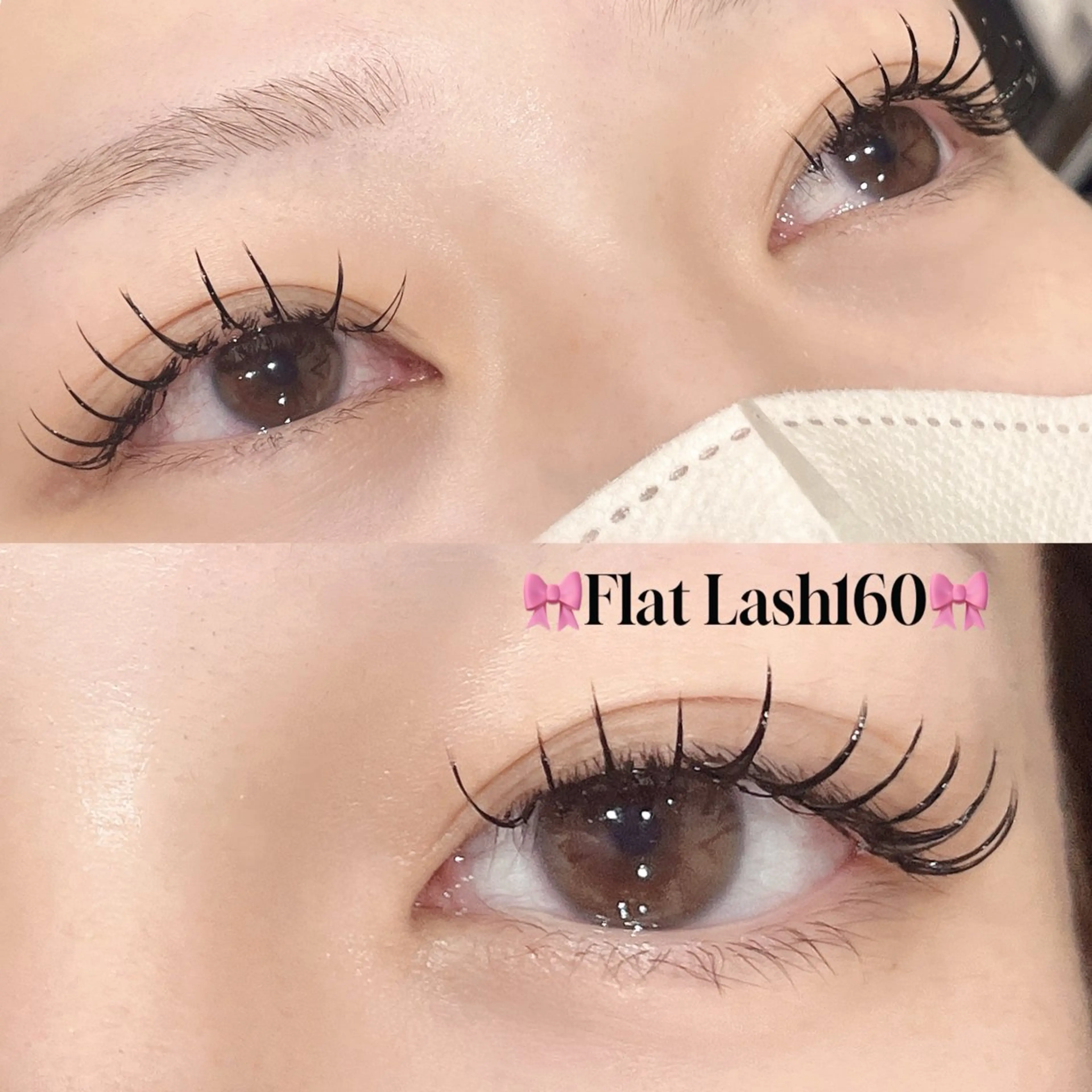 マツエク・マツパ フラットラッシュ 韓国風マツエク パリジェンヌラッシュリフト 下まつげエクステ 一重×まつ毛パーマ マツエク Rairia nail所属・Rairia momoka🎀✨のマツエク・マツパデザイン