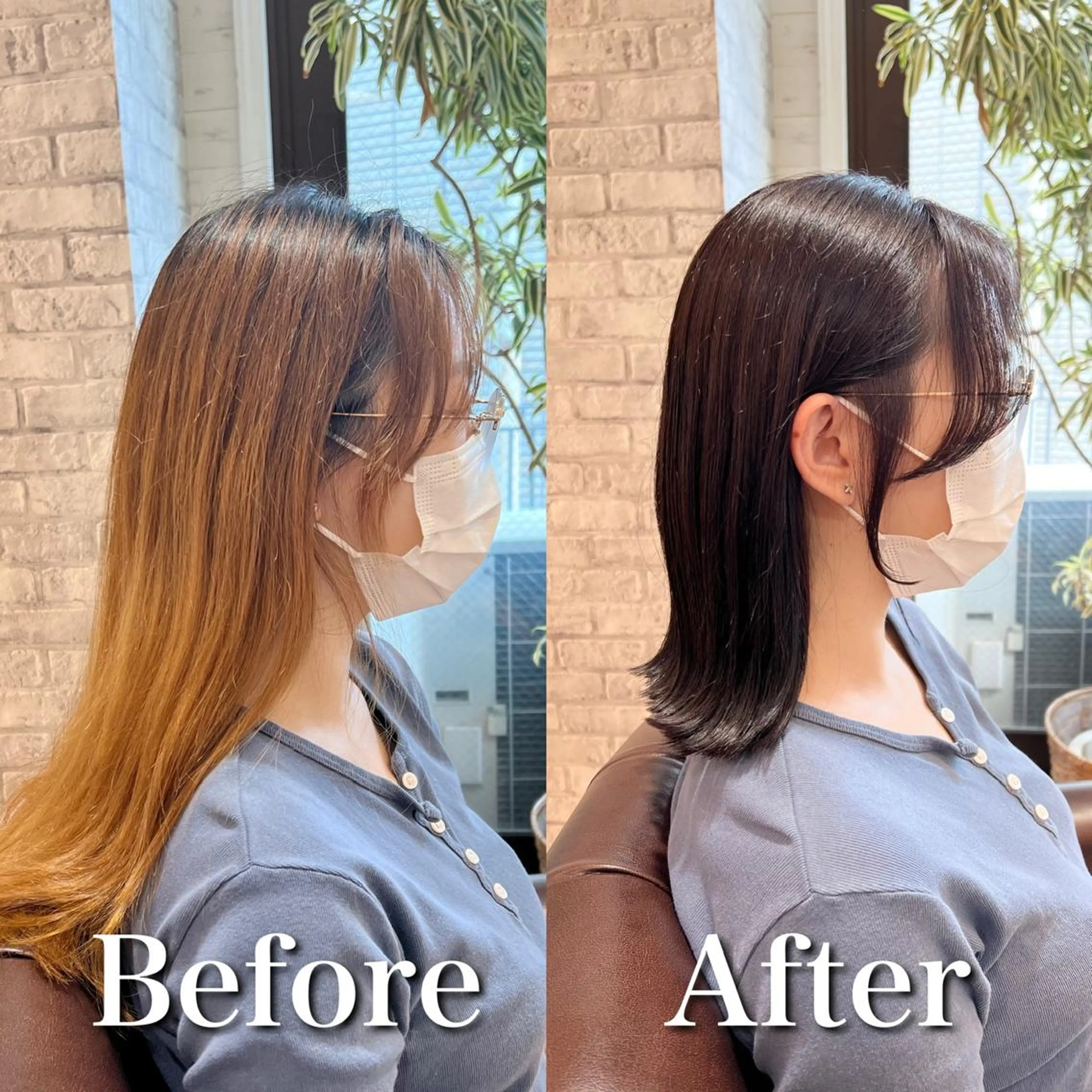 ミディアム パーマ モテ前髪 タゴメ シンヤのヘアスタイル