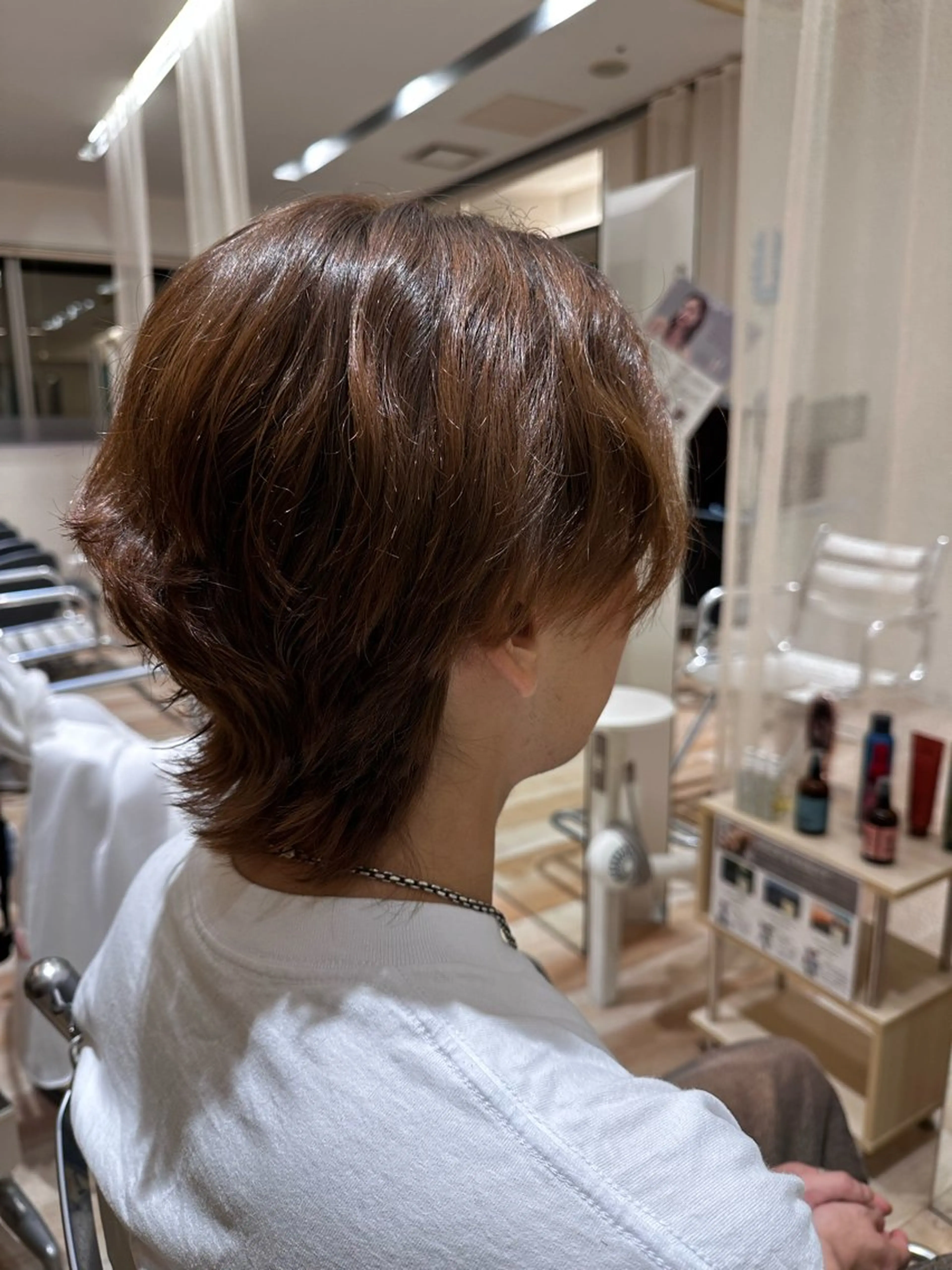 メンズ センターパート メンズパーマ メンズウルフカット ウルフカット AQICE所属・成海 ありさのヘアスタイル