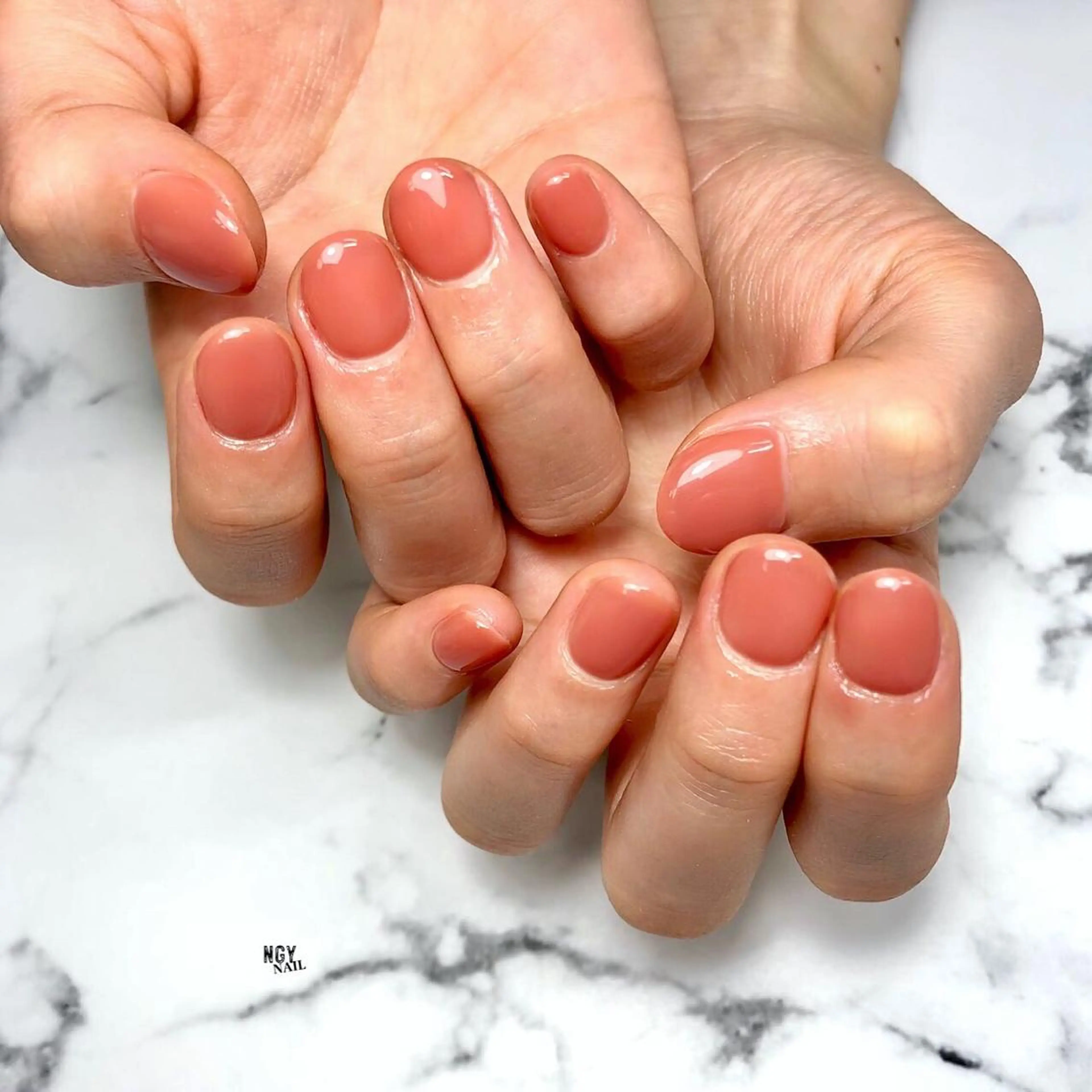 ネイル ジェルネイル ワンカラーネイル パラジェル 春ネイル ハンドネイル NAIL NOWのネイルデザイン